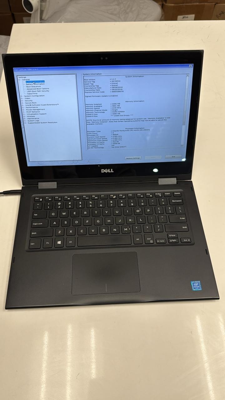 Lot Of 6 Dell Latitude 3390 2-in-1 13.3″ i5 8th gen, 4gb, 128 gb Boots to Bios