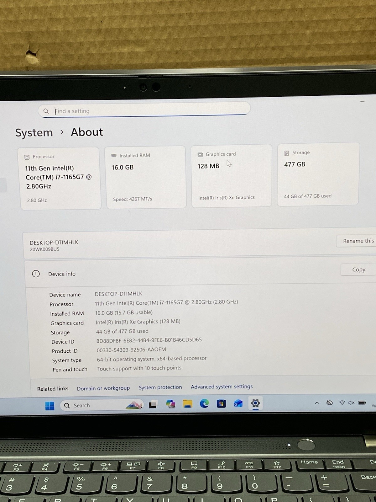 Lenovo ThinkPad X13 Gen 2 Core i7-1165G7 @ 2.80GHz 16GB RAM 512GB SSD Windows 11
