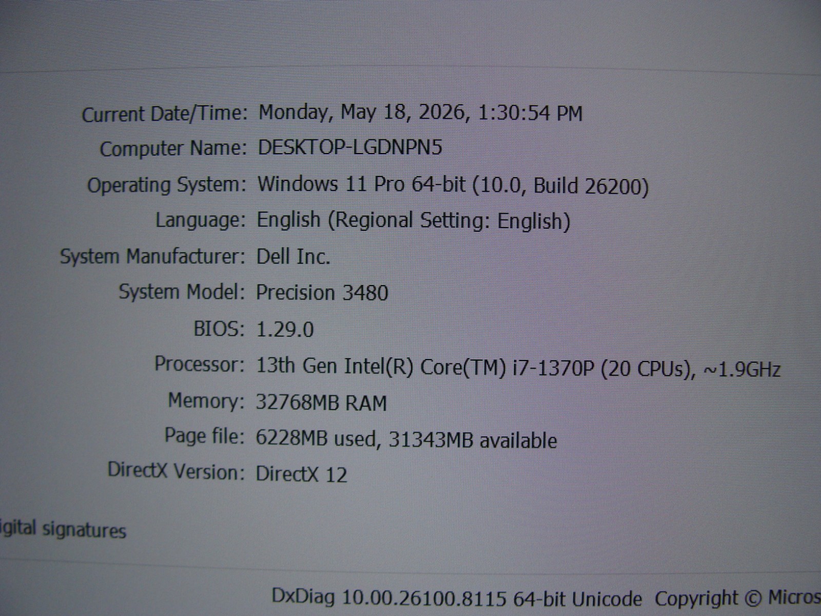 Dell Precision 3480 14″FHD TOUCH i7-1370P max 5.2GHz 32GB 1TB Warranty 05/ 2027