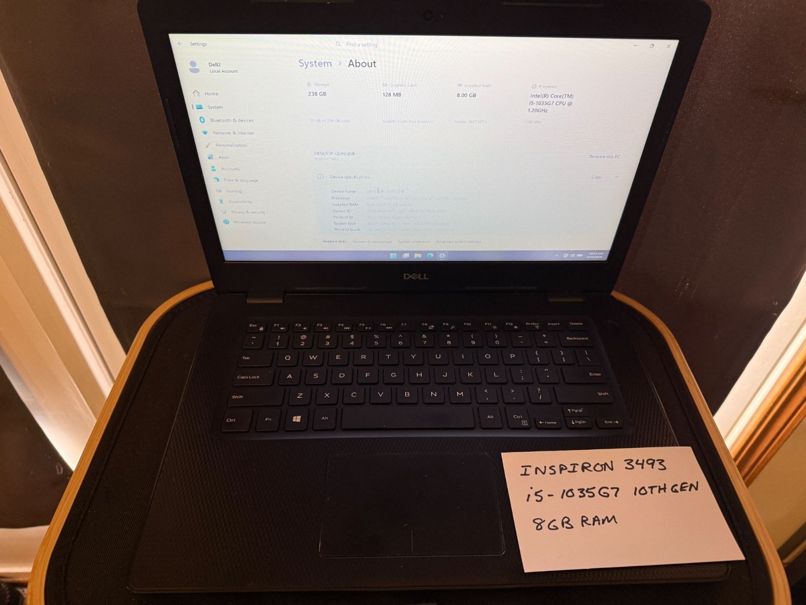 Dell Inspiron 3493 14″ i5-1035G7 1.2GHz 8GB RAM 256GB SSD WIN11 Pro Updated