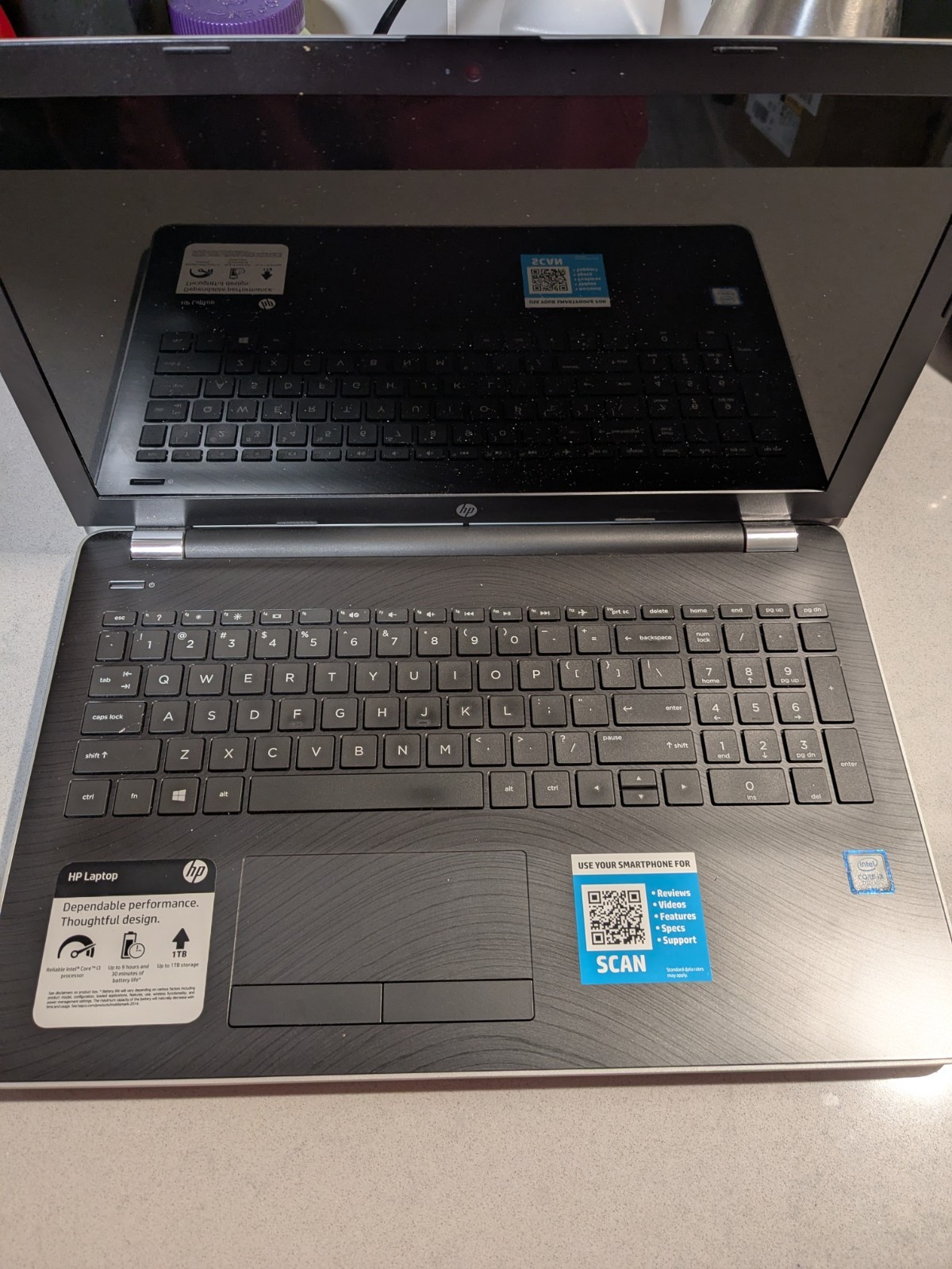HP 15-bs062st Laptop 15.6″ Core i3 2.40GHz 6GB 1TB HDD Win10 Gray