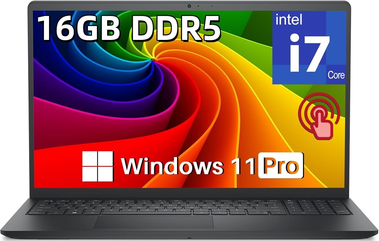 Dell 2026 DC15250 15.6″ FHD Touchscreen Laptop, 16 GB DDR5 512 GB SSD, Intel i7