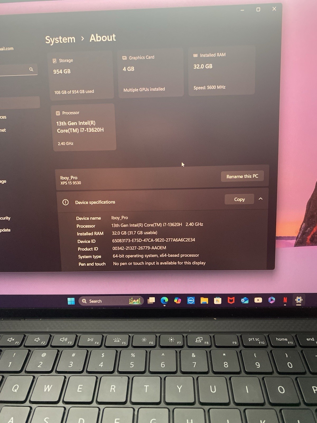 Dell XPS 15 9530 Laptop 15.6″ Intel Core i7-13620H 32GB RAM,1TB SSD Win 11 Pro,