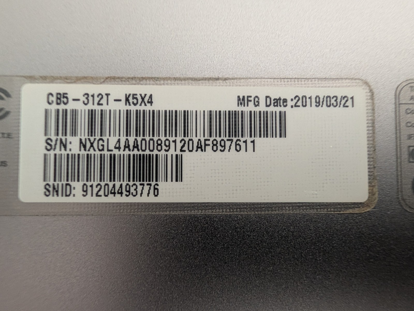 Acer Chromebook R13 CB5-312T-k5X4 13.3″ 4GB Ram Chrome OS