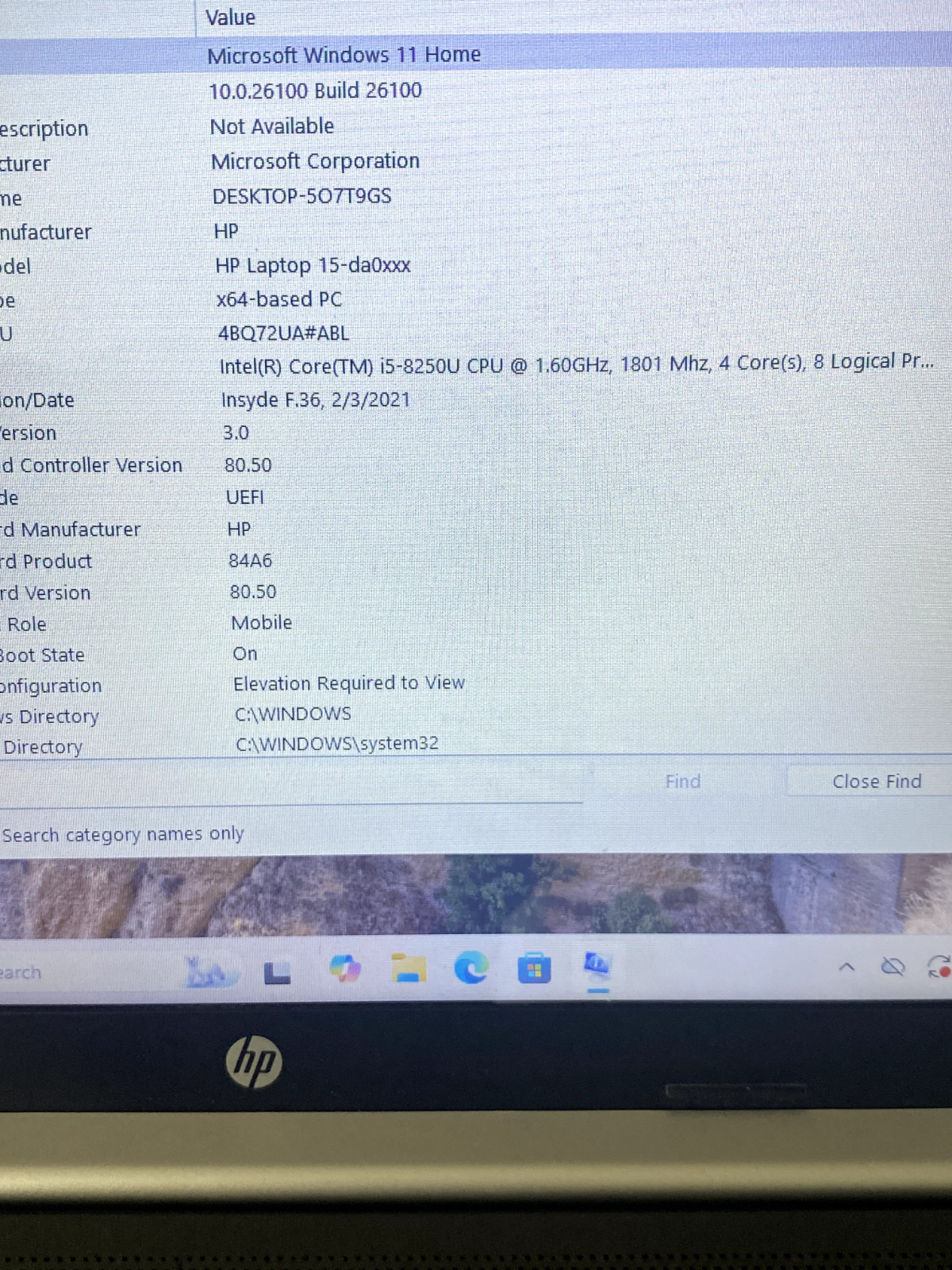 HP Laptop 15-da0xx – Intel Core i5-8250U 8GB RAM 256GB SSD Windows 11 Pro & MS