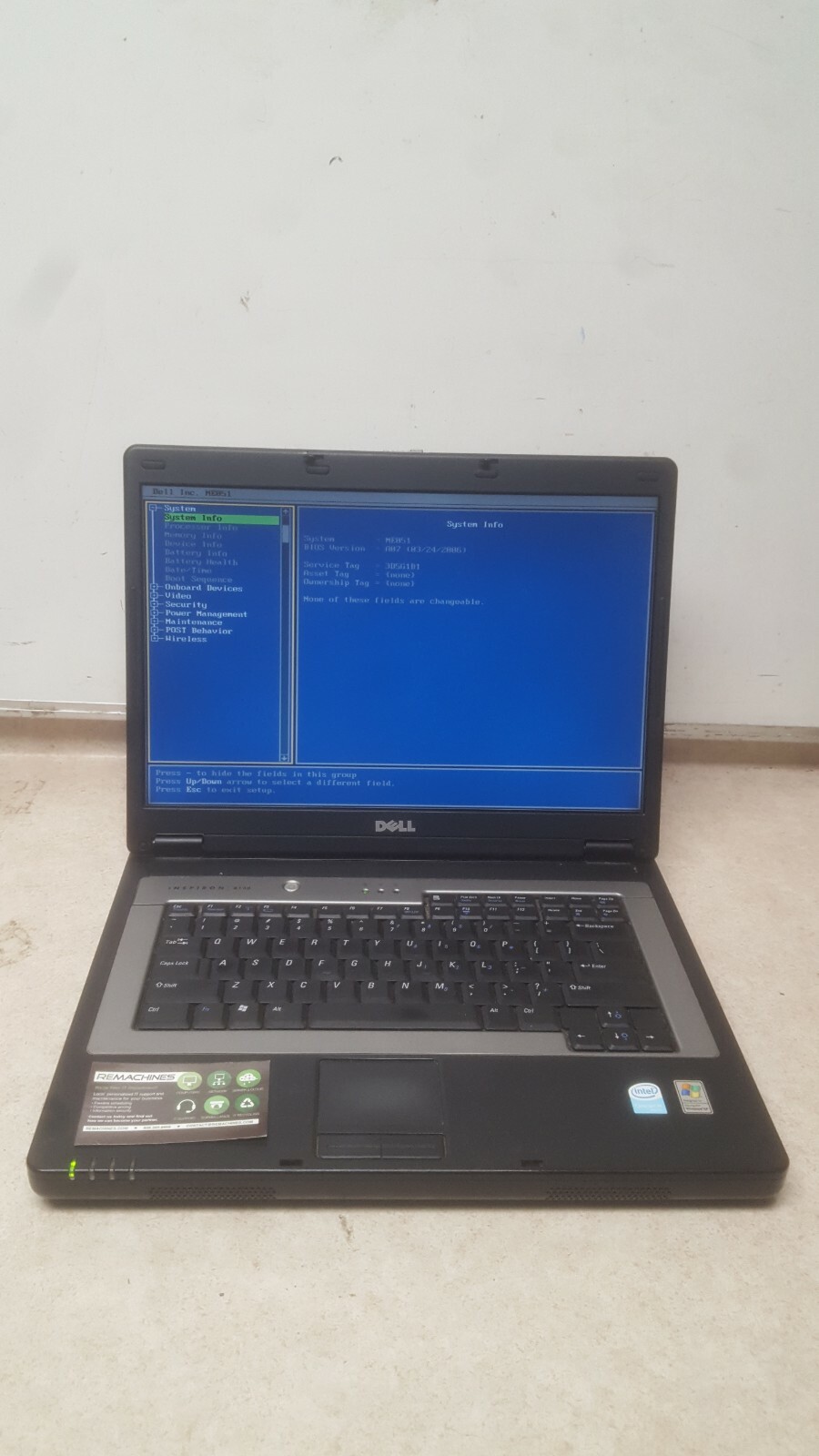 Dell Inspiron B130 Intel Celeron M 1.50Ghz 512MB RAM 60GB HDD, NO OS, TESTED, FS