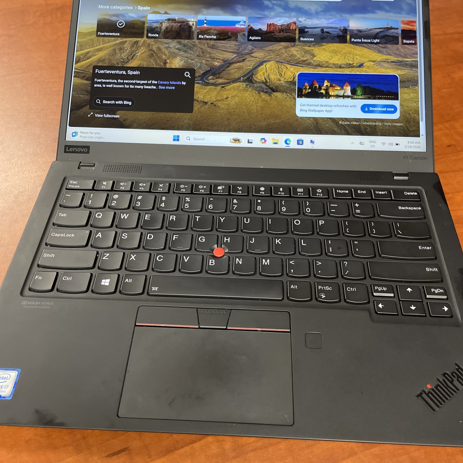 Lenovo ThinkPad X1 Carbon 14 inch (512GB, Intel Core i7 8th Gen., 1.80GHz, 16GB)