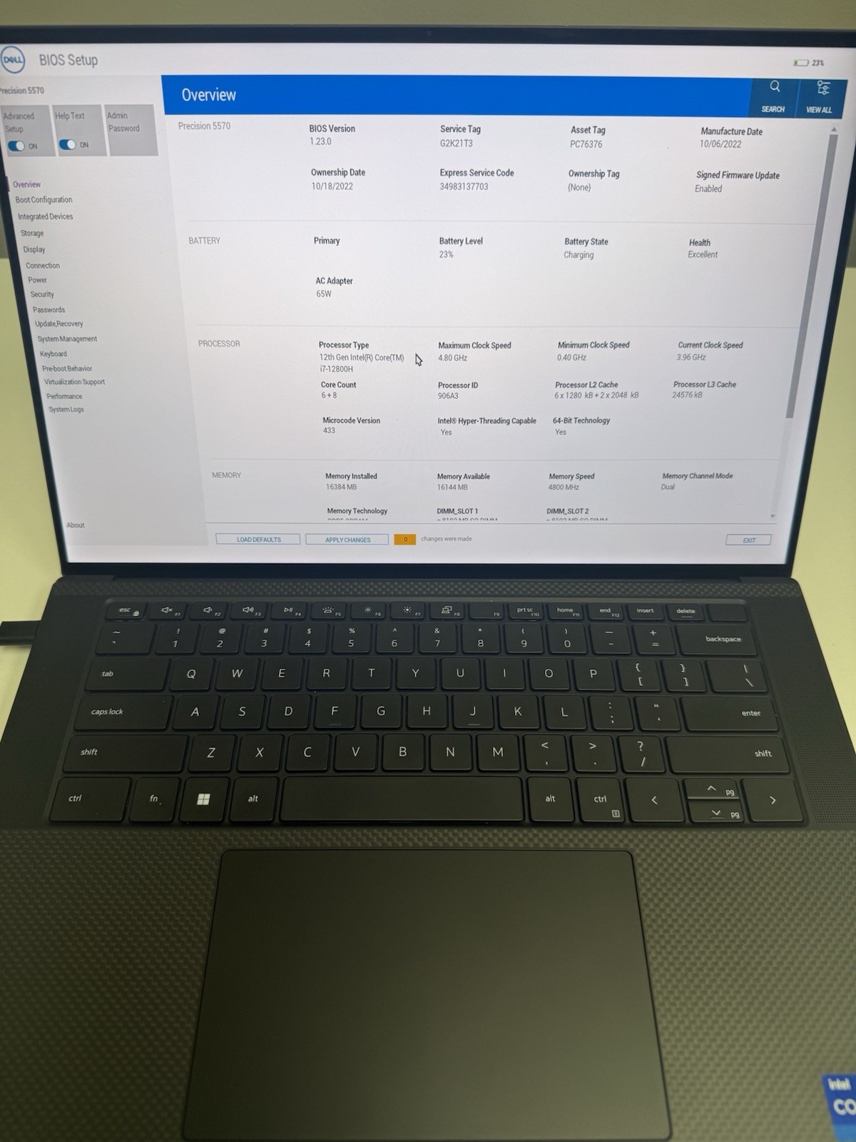 DELL Precision 5570 15.6″ i7-12800H 16GB 512GB RTX A1000 Win11Pro
