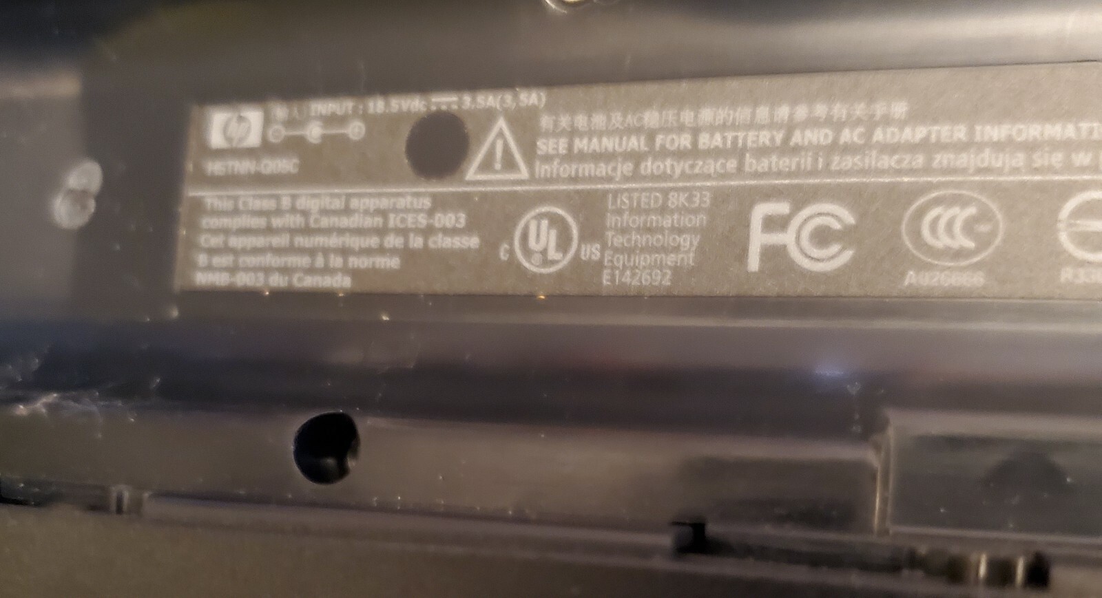 HP HSTNN-Q05C Laptop As Is BAD MOTHERBOARD or CPU