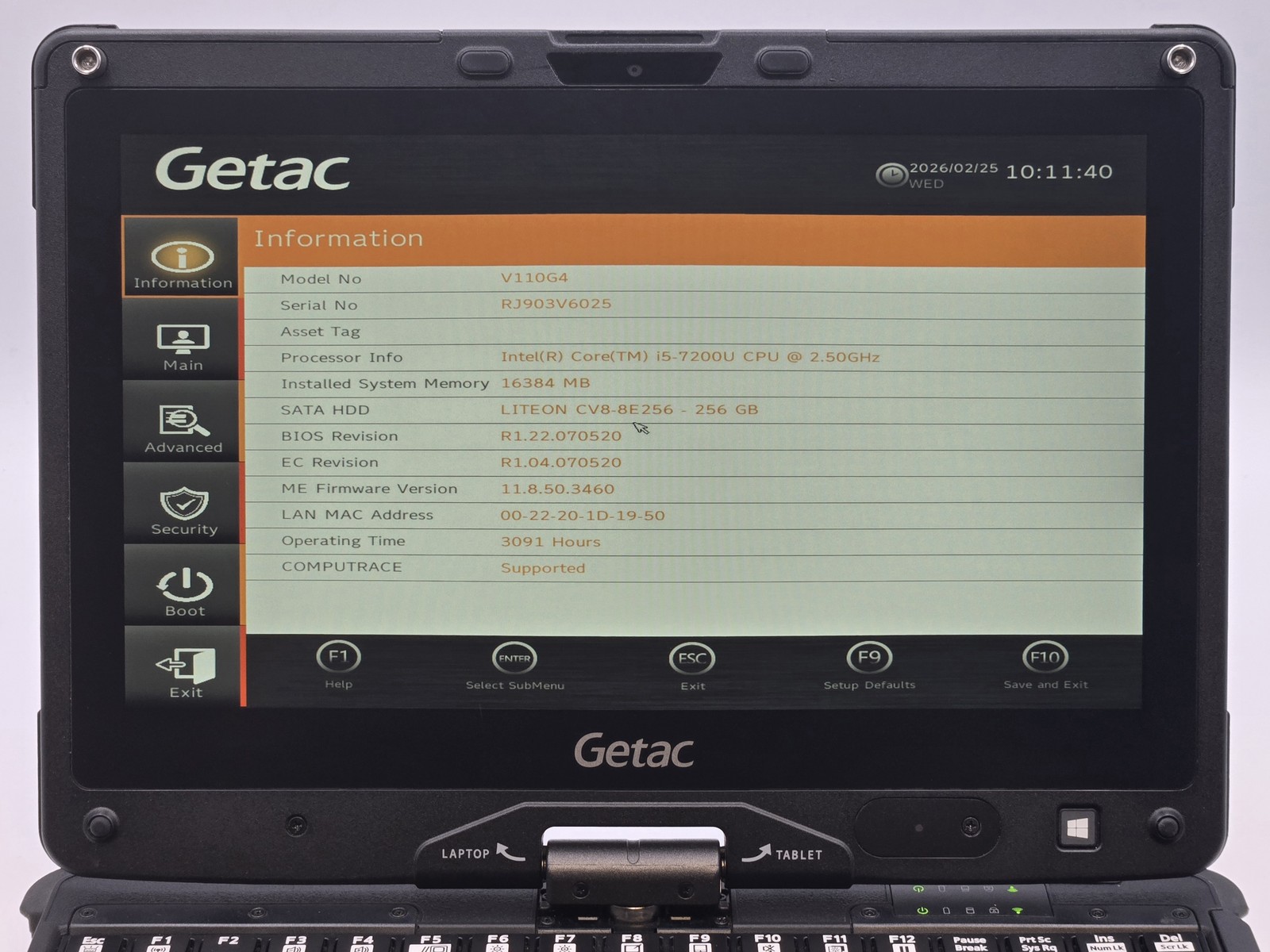 Getac V110G4 2-in-1 11″ HD Touch I5-7200U 256GB SSD W10P 16GB *READ*