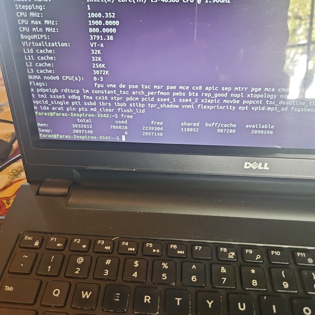 Dell Inspiron 3542 Core i3 1.9GHz 4GB RAM 15.6″ – Boots to Ubuntu 18