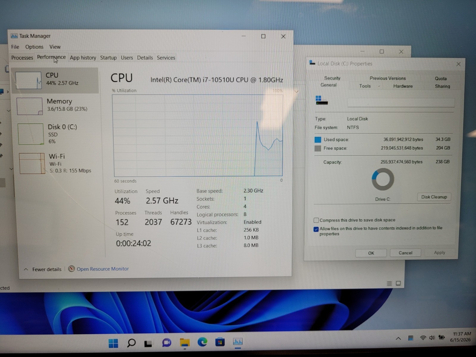 Asus zenbook 15 15.6″ i7-10510u 1.8ghz 16gb onboard ram 256gb ssd read 072882038