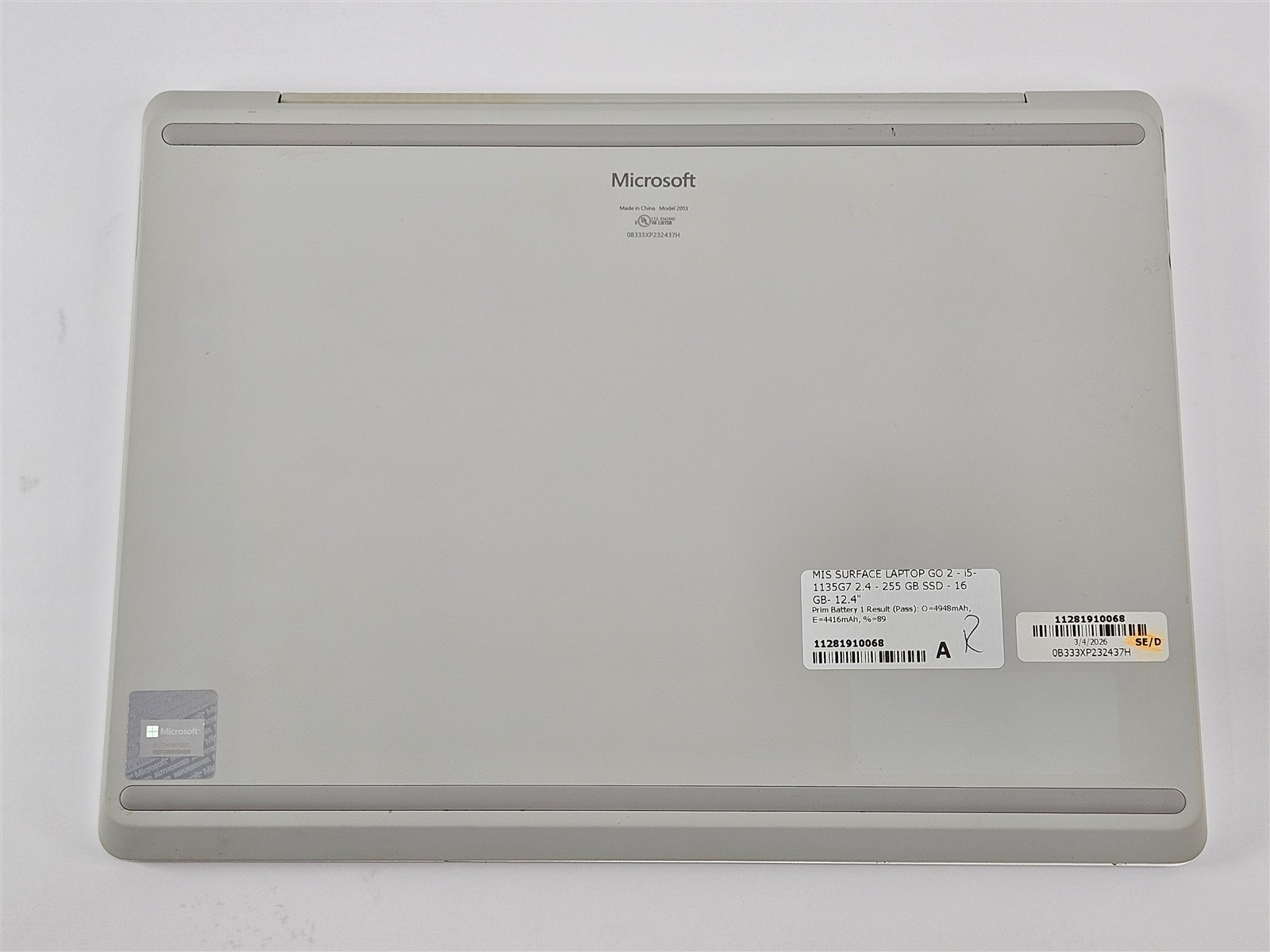 Microsoft Surface Laptop Go 2 12.4″ i5-1135G7 16GB RAM 256GB SSD Wn11 Grade A