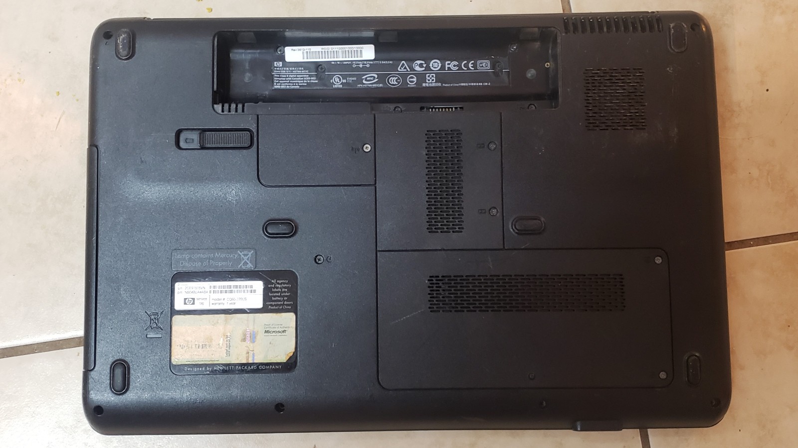Compaq Presario CQ60 Laptop 1gb 128gb SSD PARTS REPAIR ONLY BROKEN SCREEN *LOOK*