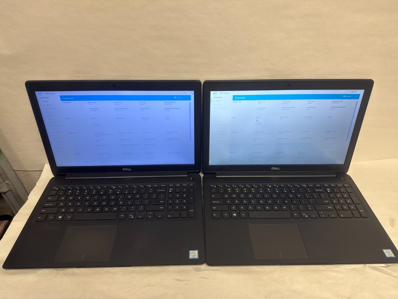 LOT OF 2 Dell Latitude 3500 i5-8265U 1.60GHz 8GB RAM 128GB M.2 No OS *READ*