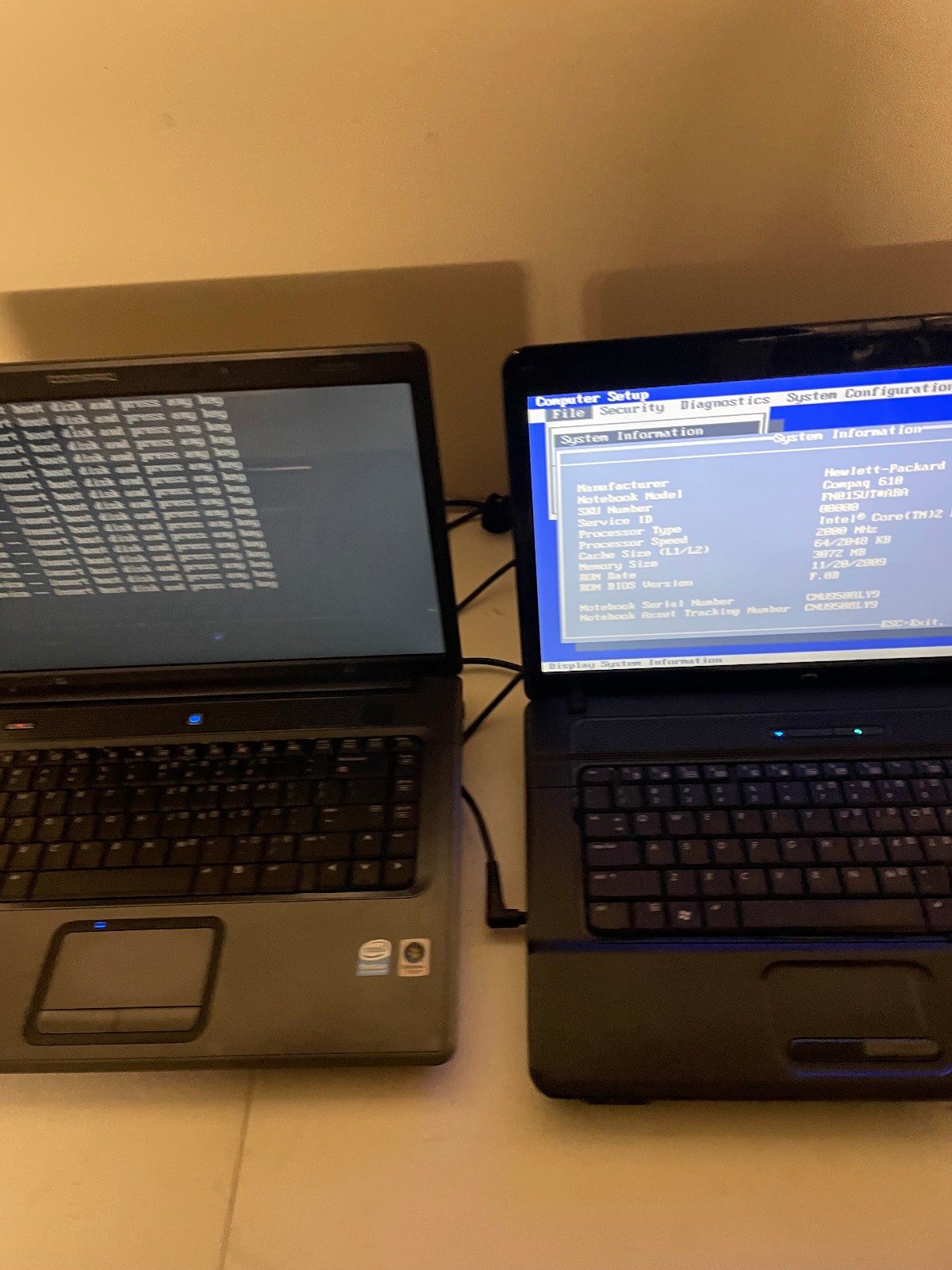 Lot of 3 HP-Compaq (1) Presario C700, F700, Compaq 610