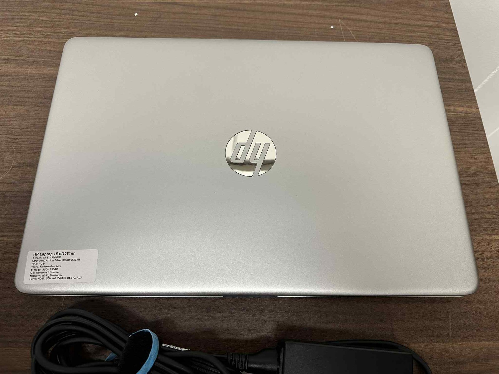 HP Laptop 15.6 Inch 15-ef1081nr AMD Anthlon Silver 3050U 2.3 GHz 4 GB RAM