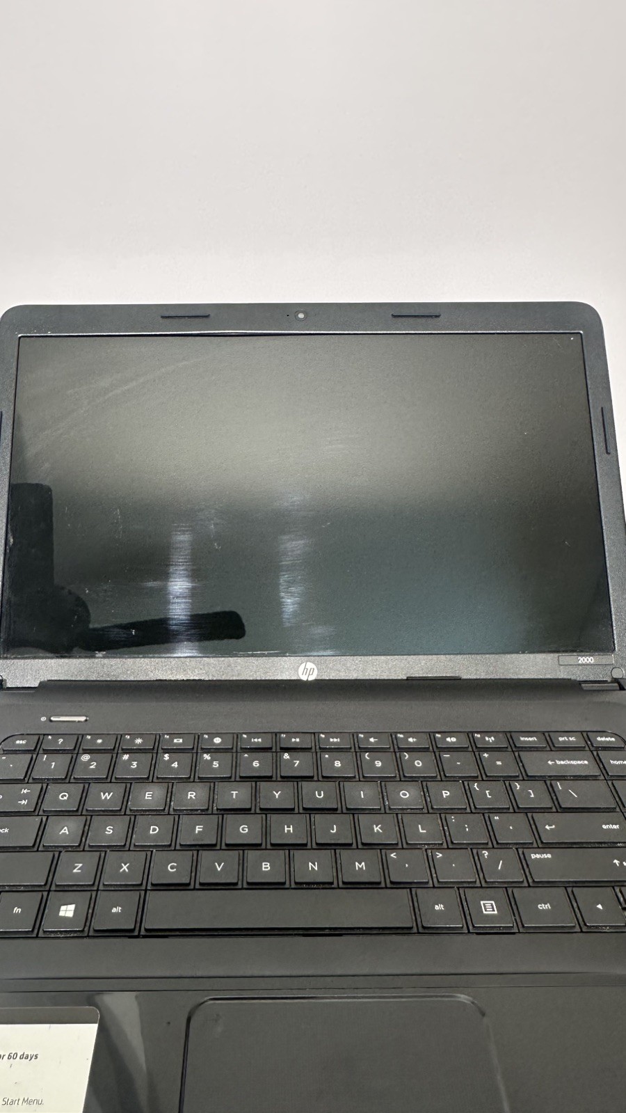 HP 2000-2D09WM With Battery /UNTESTED! UNKOWN!