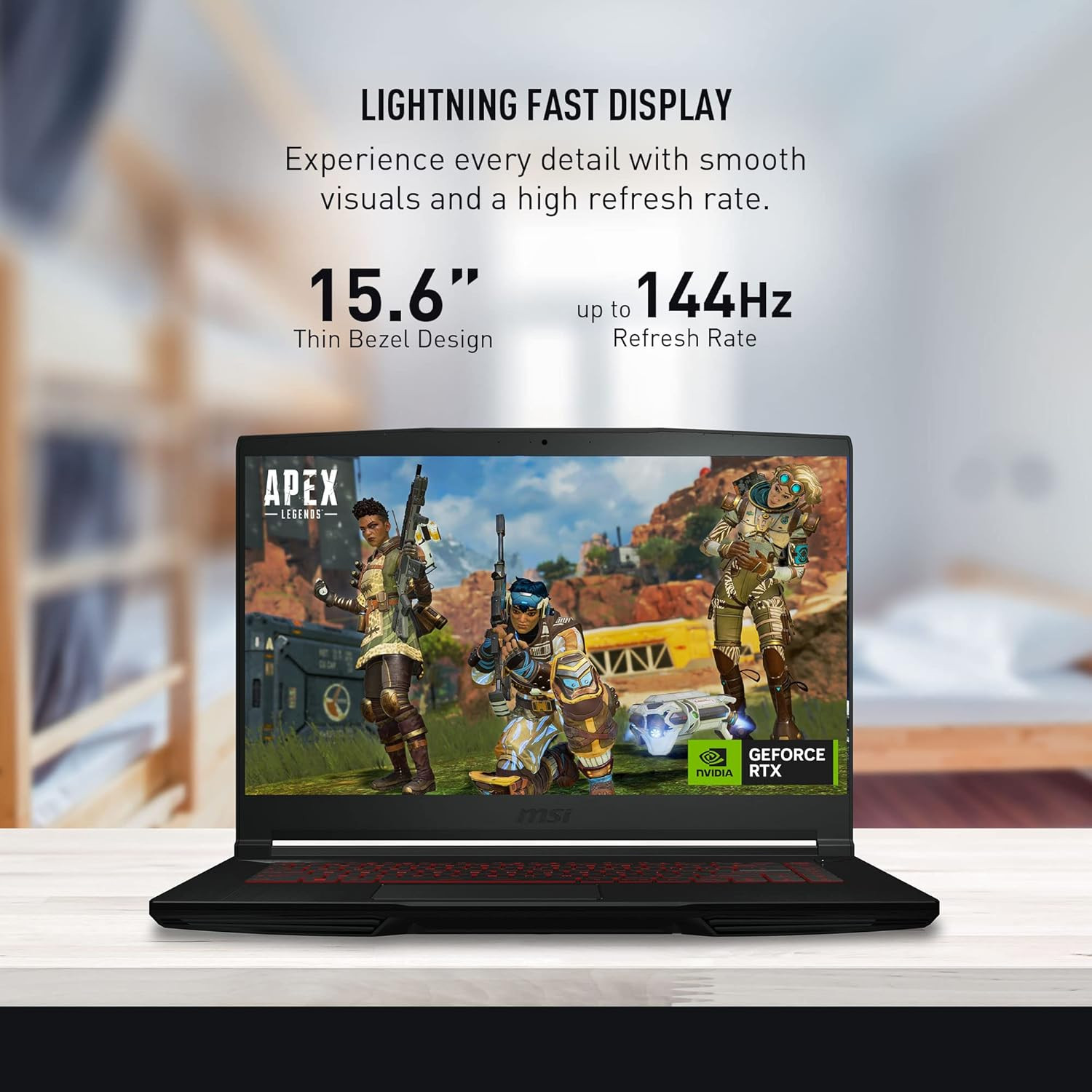 Msi Thin GF63 15.6″ 144Hz Gaming Laptop 12Th Gen Core I7, RTX 4050, 16GB DDR4