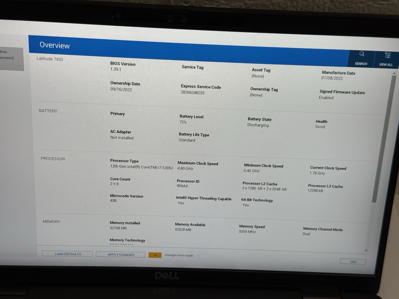 Dell Latitude 7430 14″ i7-1265u 32GB 512GB SSD, Good Battery, Win11 Pro