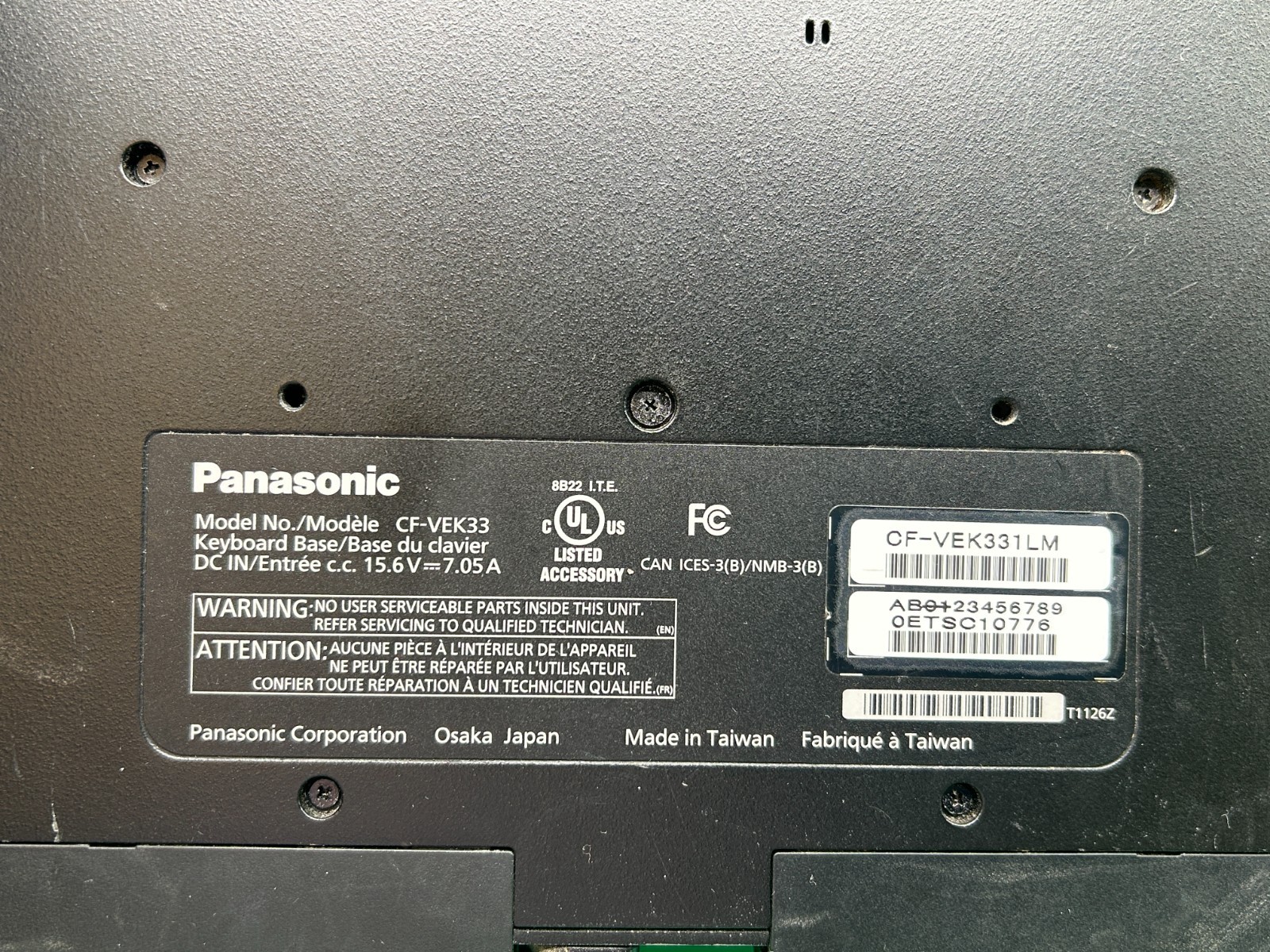 Panasonic Toughbook CF-33 i5-7300U 2.70GHz 16GB RAM Without Storage/OS/Battery