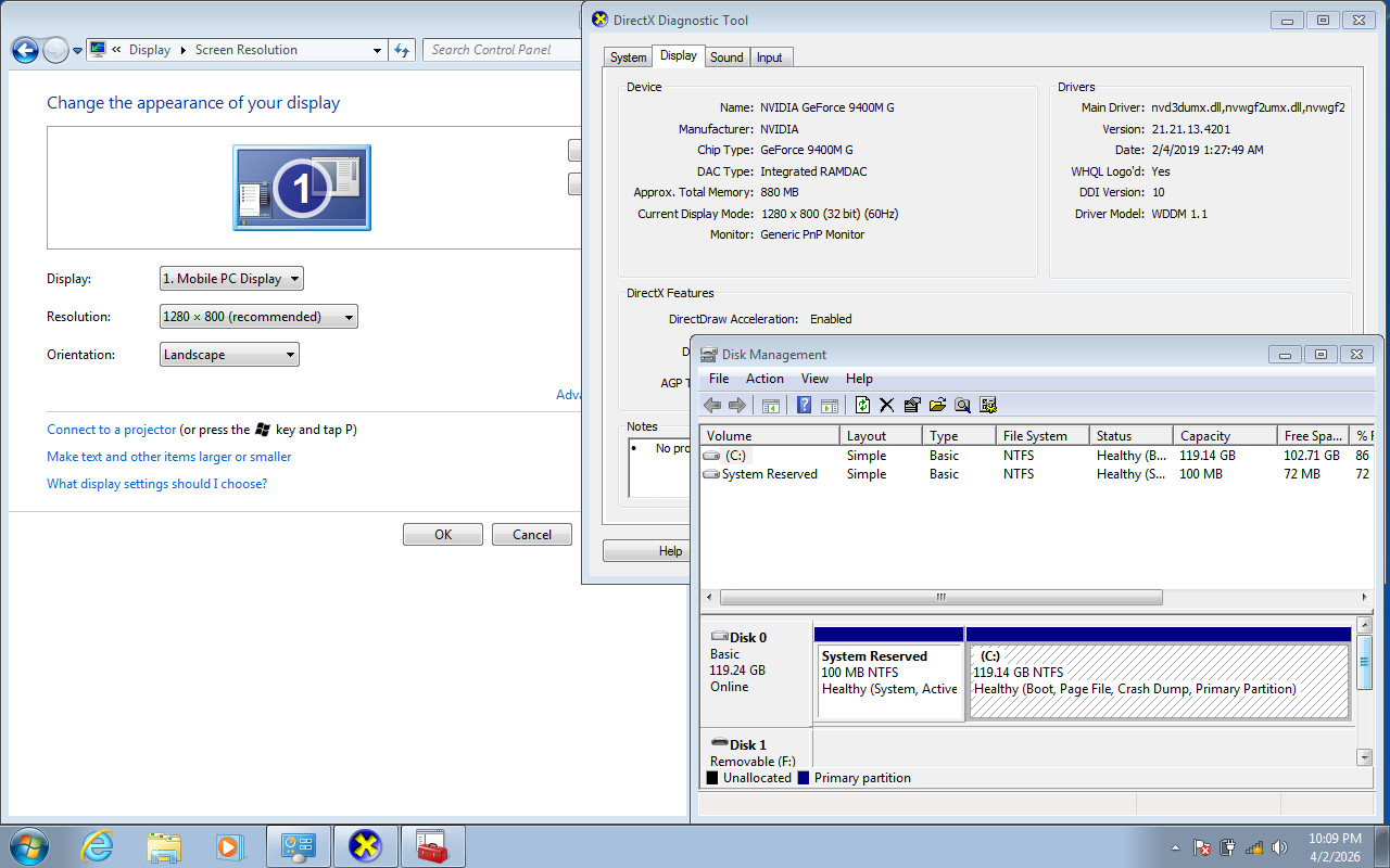 Dell Studio XPS M1340 13″ 2 DUO P8800 128GB 2GB W10 GeForce G210M Backlit DVD