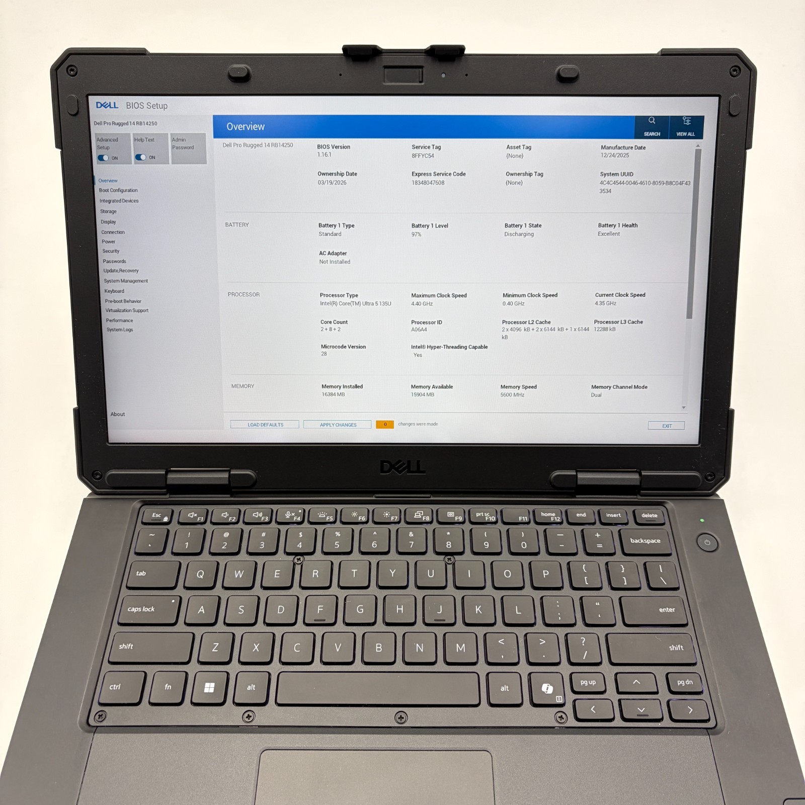 Dell Pro 14 Rugged RB14250 Laptop – Ultra 5 135U, 16GB Ram, 512GB SSD, W11P