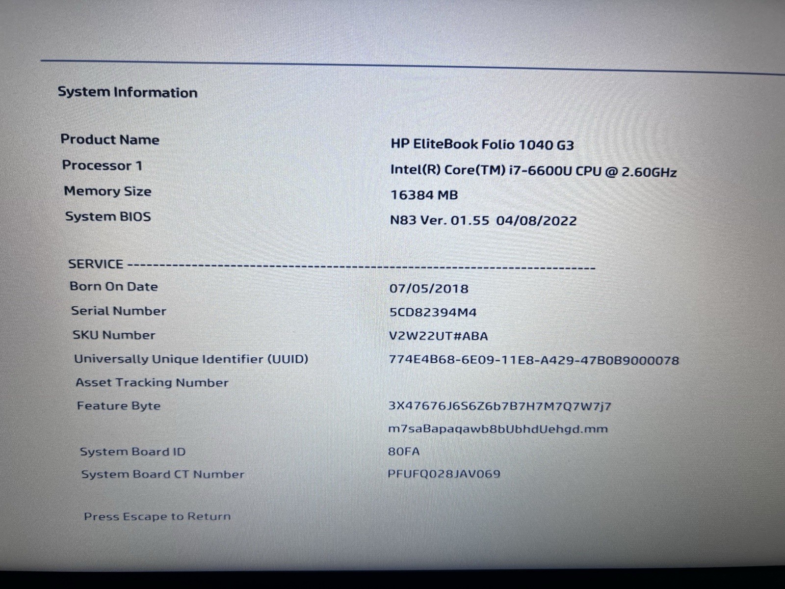 HP EliteBook Folio 1040 G3 14″ 2.6GHz Core i7 16GB RAM 512GB SSD Windows 10 Pro