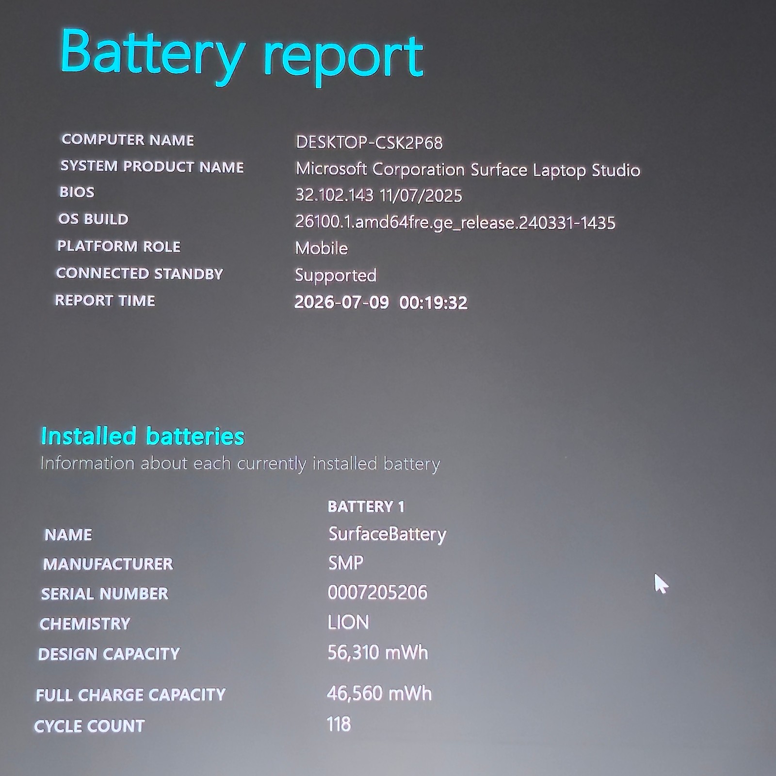 Surface Laptop Studio 1964 Core i7-11370H 32GB RAM 1TB SSD 14.4″ A2000 GPU 4 GB