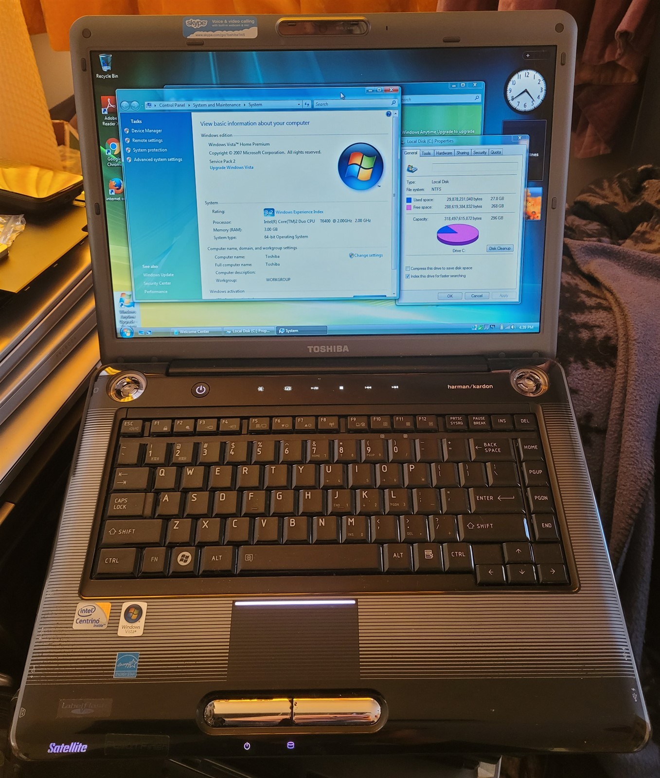 Toshiba Satellite A305-S6905 PGAG8U-04001W 15.4in Core 2 Duo 3GB 320GB Win Vista