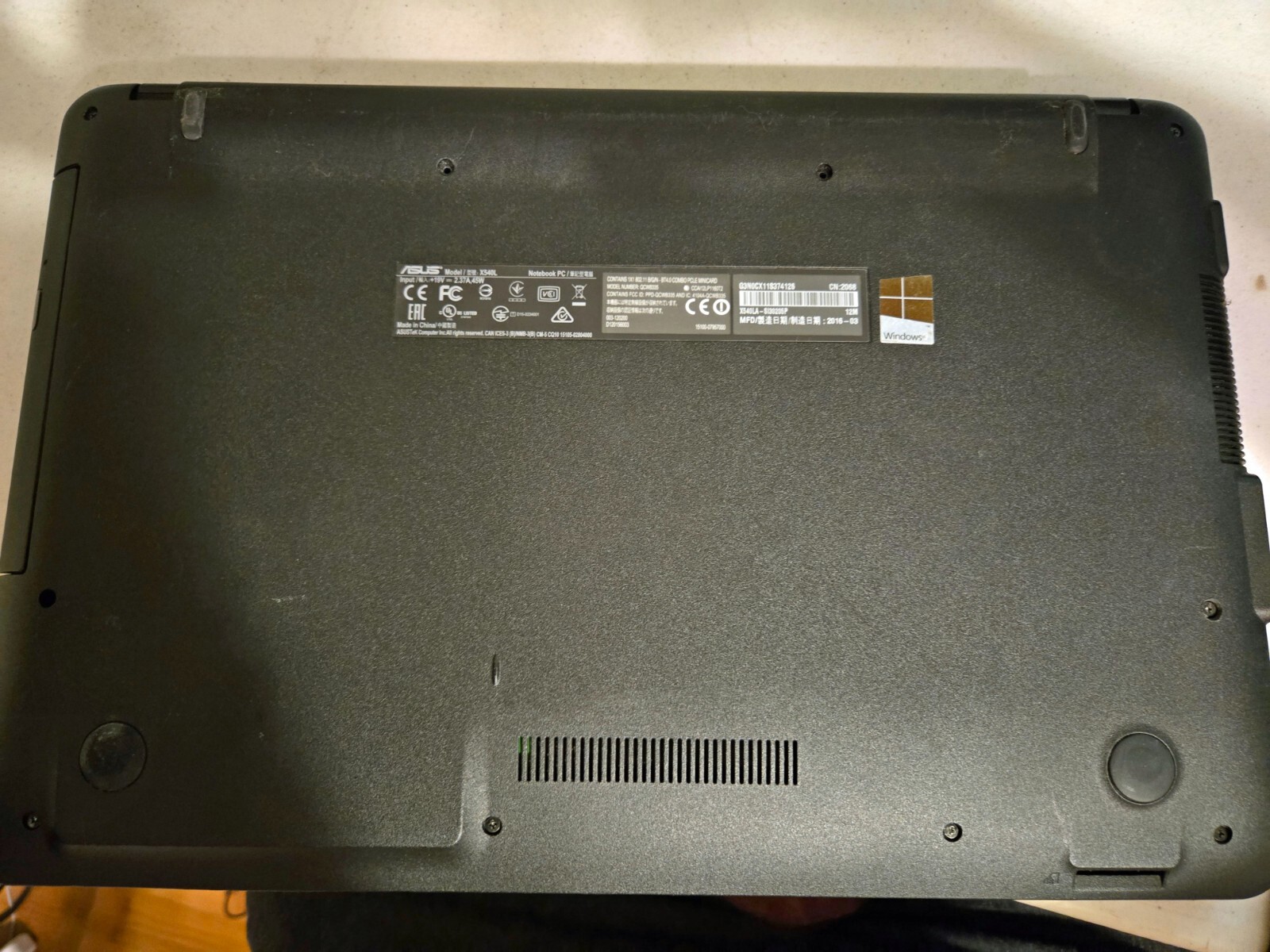 ASUS X540L Laptop, Intel Core i3-5020U CPU 2.20GHz, 8 GB RAM, Win 10, 250 GB HD
