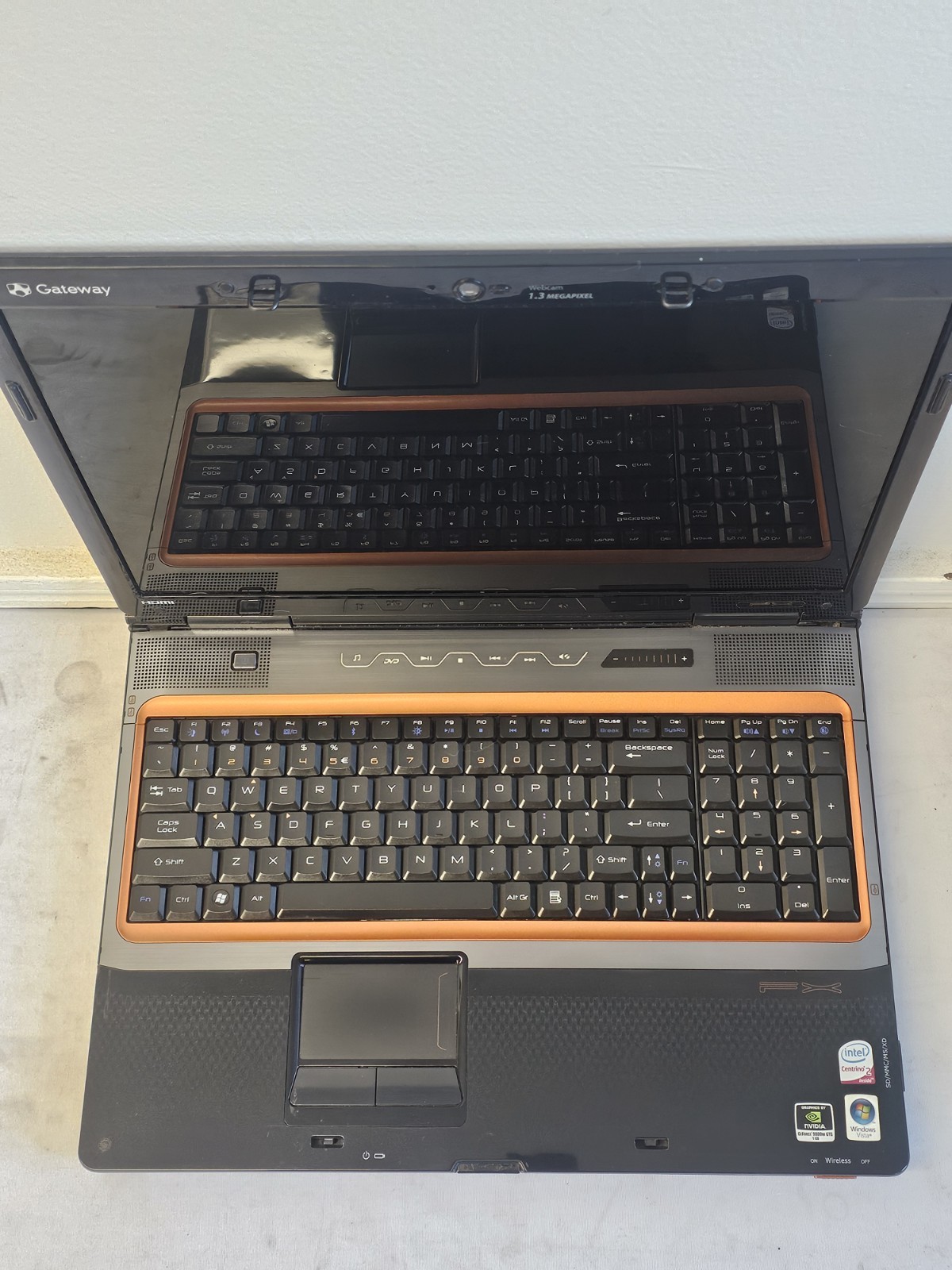 Gateway FX MS2252 Laptop – Intel Duo P8400 – 4GB RAM – NO BATT Parts/Repair-READ