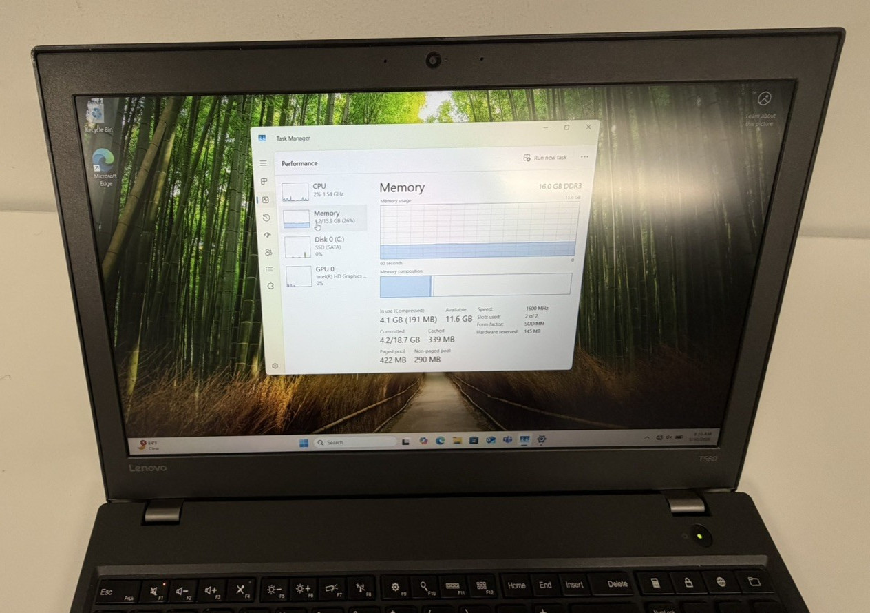 Lenovo ThinkPad T560 i7-6600U 16GB RAM 256GB SSD 15.6″ FHD Windows 11 Pro