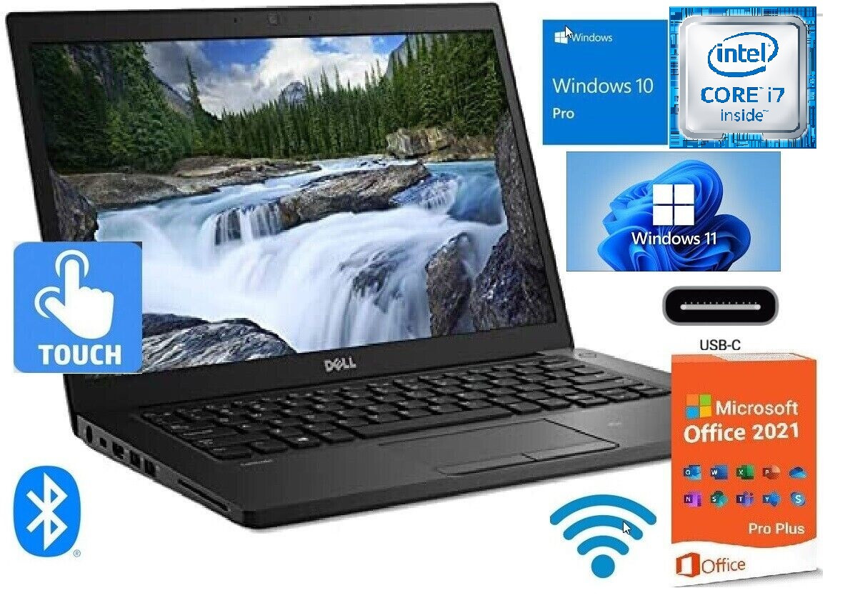 Dell Laptop Latitude 7480 14″ i7 Touch 8GB 16GB 32GB Ram 256GB SSD Win 10 Pro