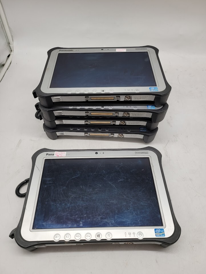 Lot of 5 Panasonic ToughPad FZ-G1 10.1″ i5-1.9GHz 4GB RAM 120GB/no power adapter