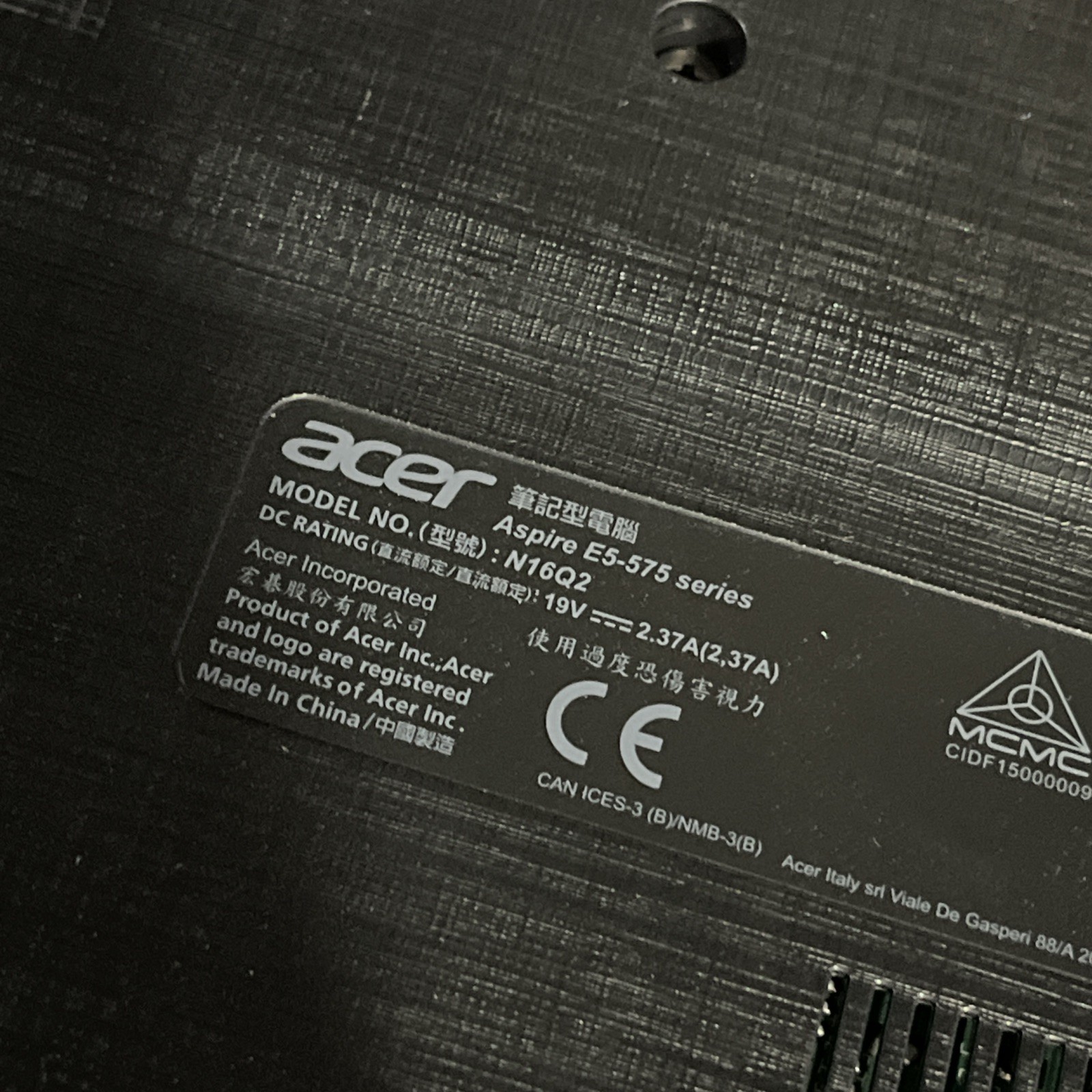 ACER ASPIRE E5-575 SERIES INTEL CORE I3 7TH GEN 4GB RAM NO HD