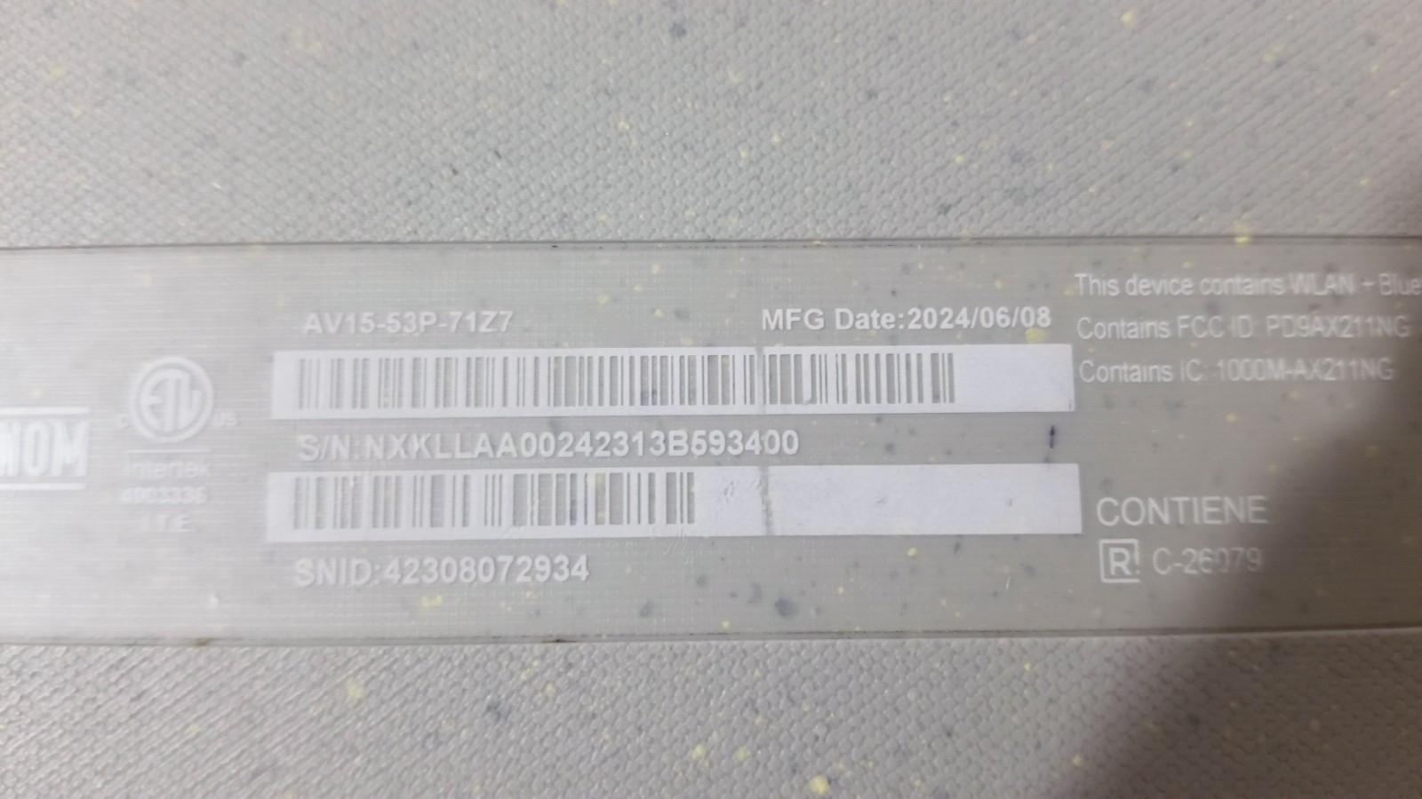 Acer Aspire Vero 15.6 13th Gen i7 10-Core, 16GB RAM, 512GB SSD
