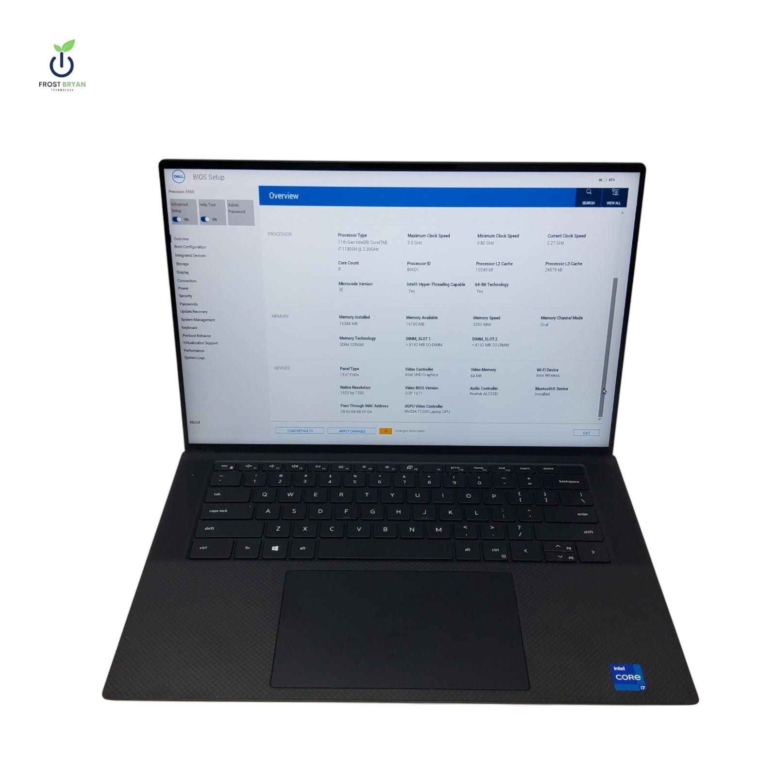 DELL Precision 5560 Laptop i7-11800H@2.30GHz 16GB 512GB No OS Grade C [READ]
