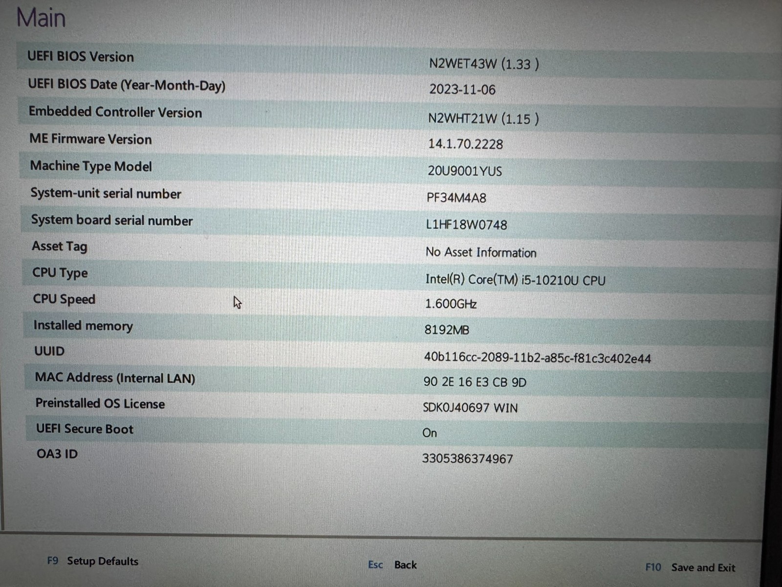 Lenovo ThinkPad X1 Carbon Gen 8 Laptop Intel Core i5-10210U 8GB RAM – No SSD