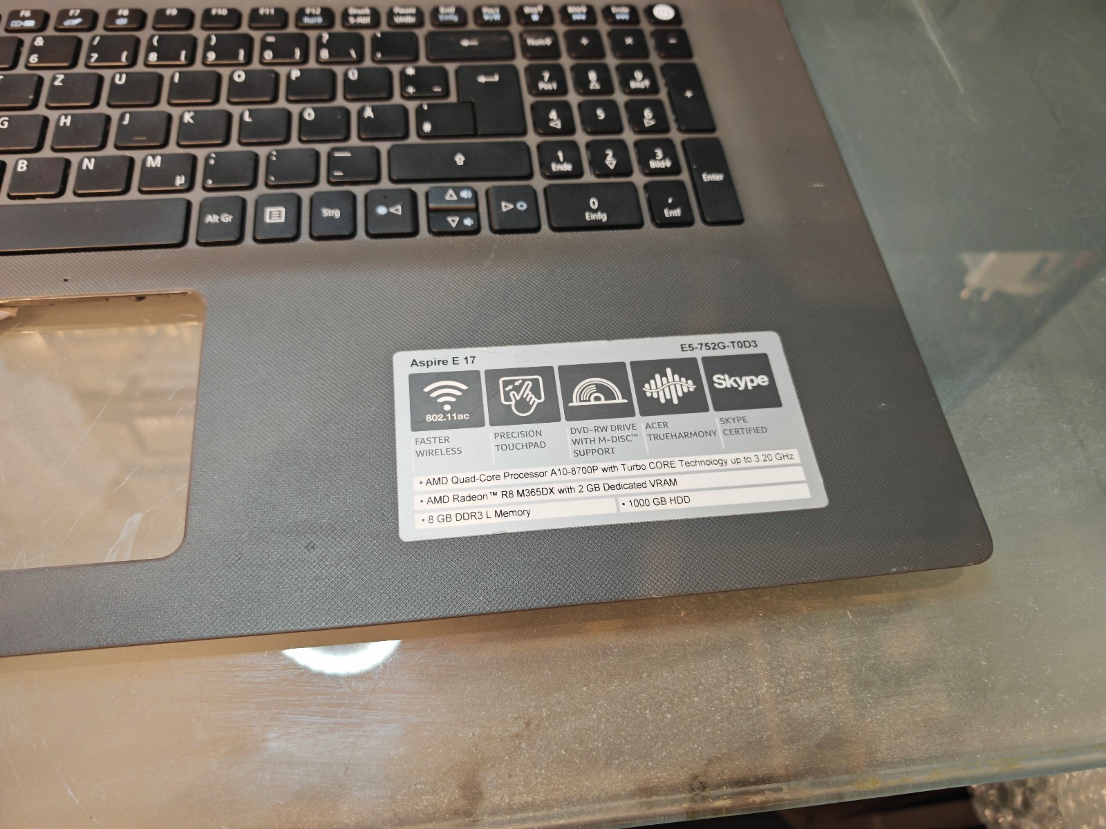 ACER E5-752 E5-772 E5-722 E5-773 TOP BODY PALMREST 46004X0A0003