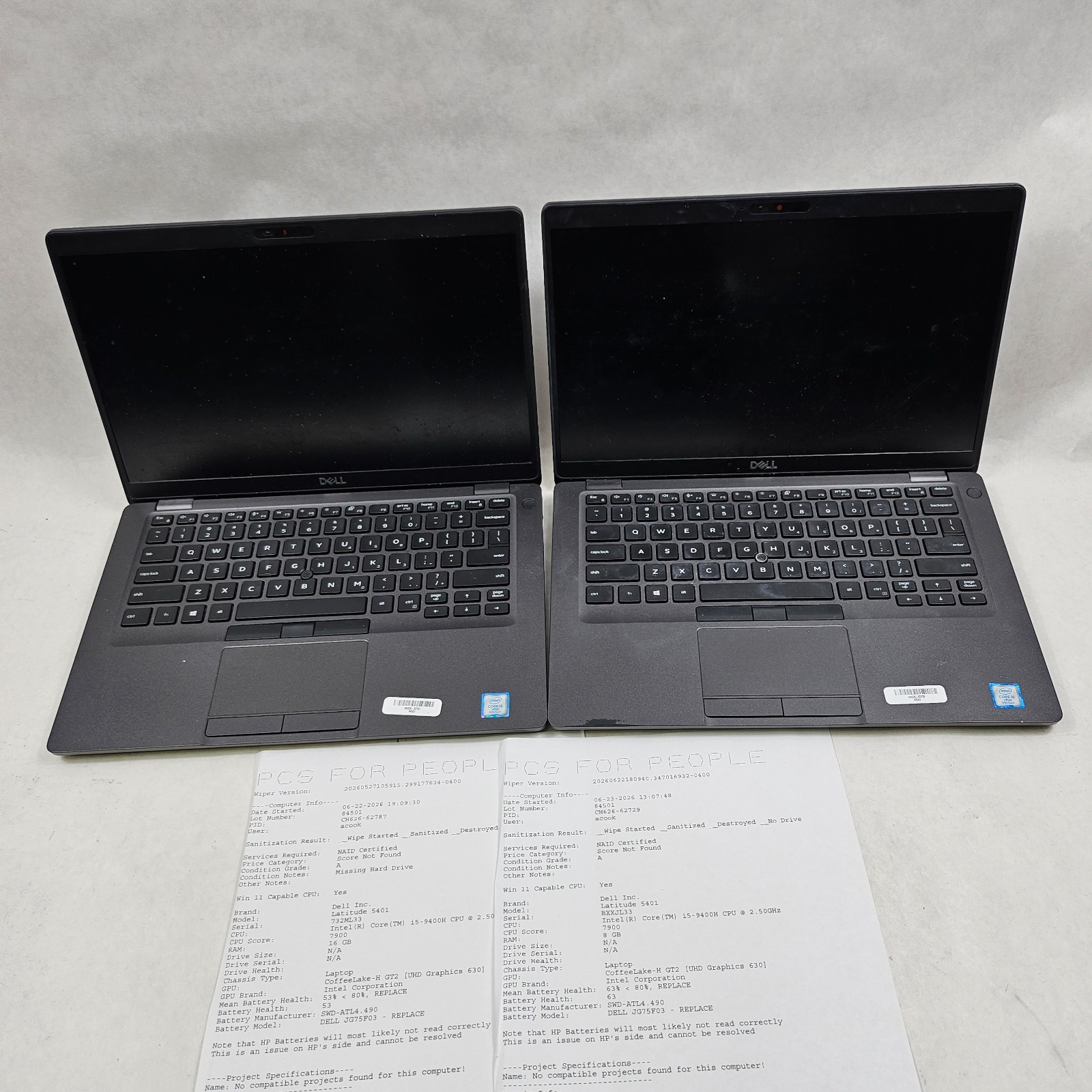 Lot of 9 Dell Latitude i5 8th / 9th Gen 5300 2-in-1 / 5400 / 5401 No SSD *Read
