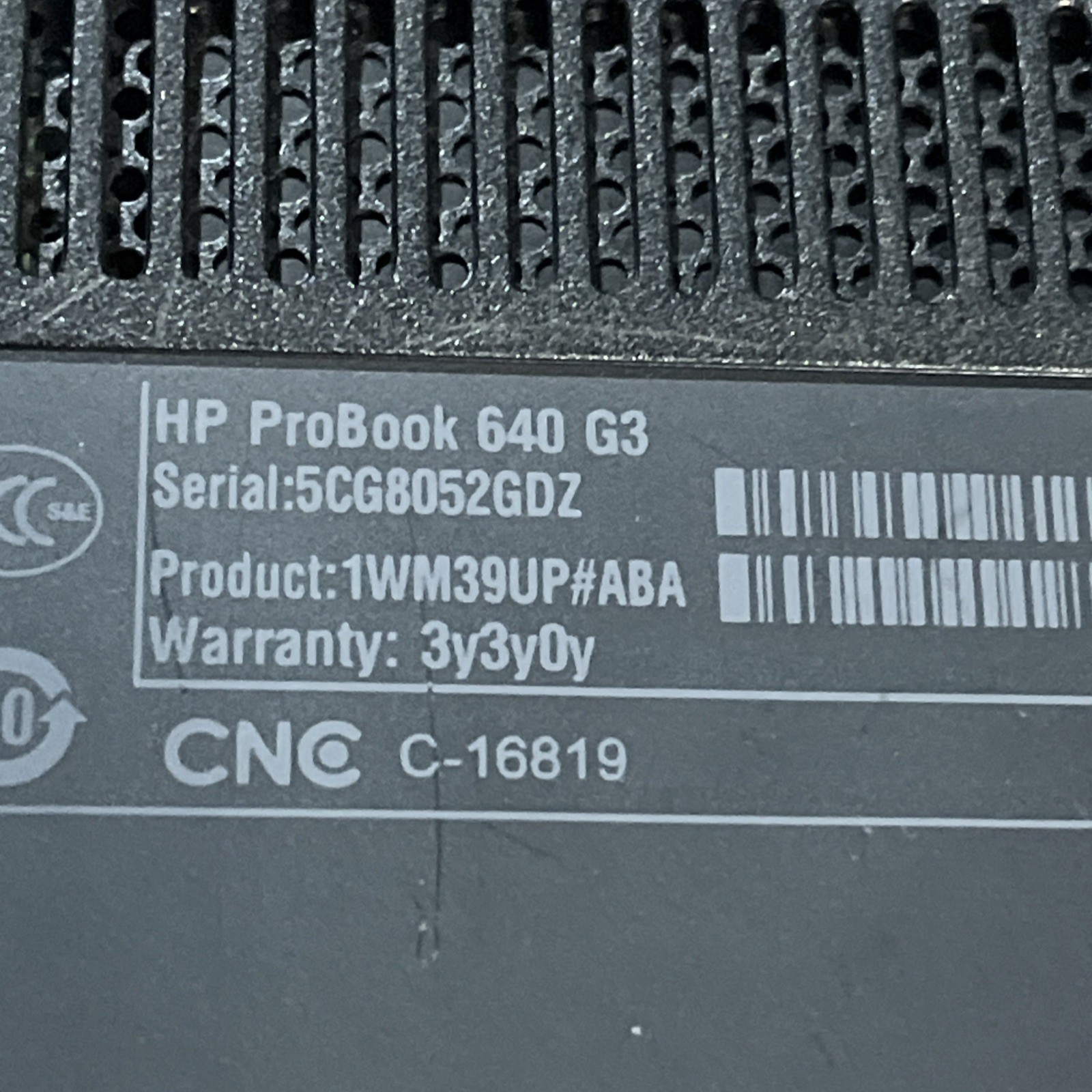 HP PROBOOK 640 G3 INTEL CORE I7-7600U 2.80GHZ 8GB RAM NO HD *