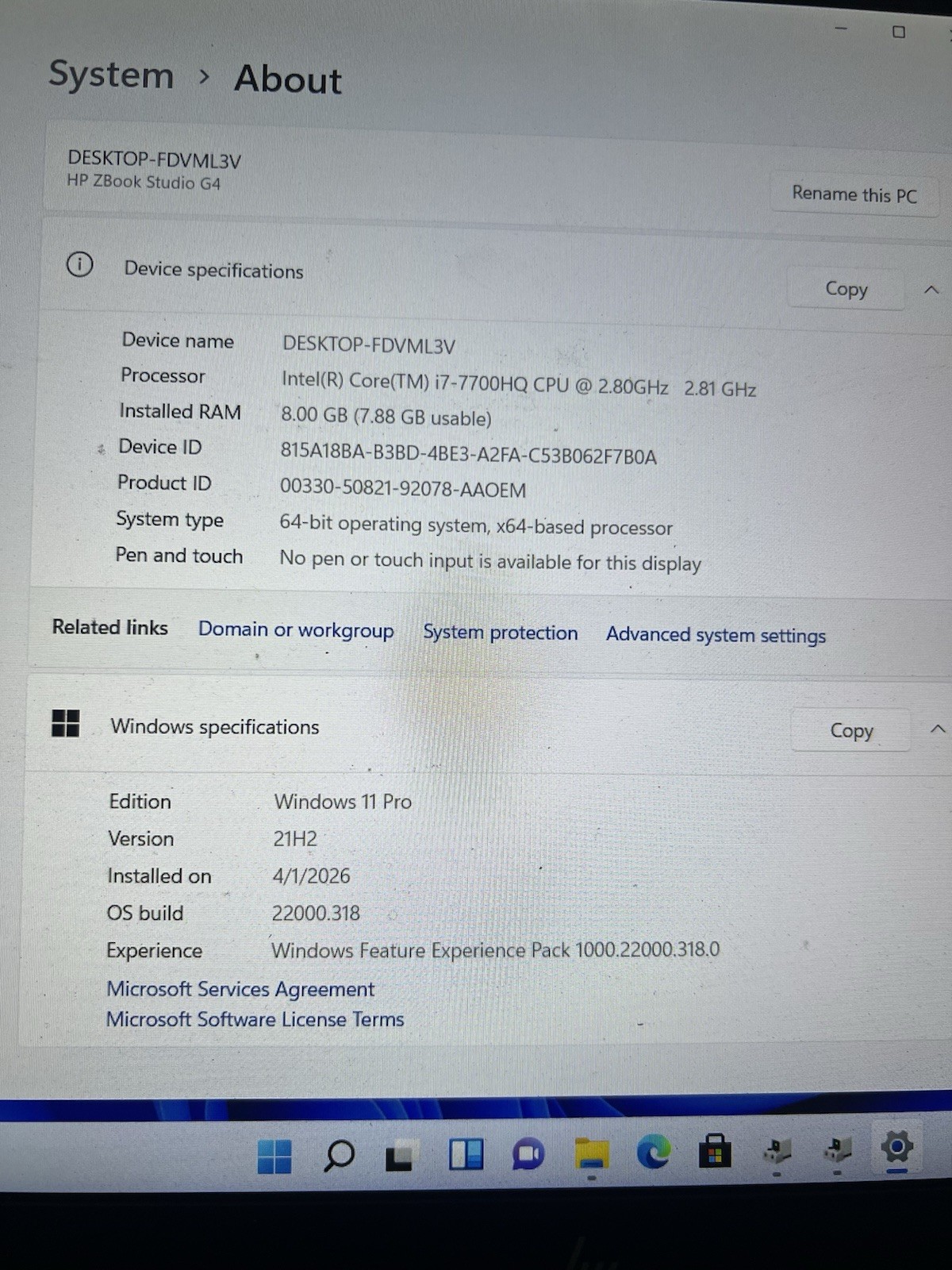 HP ZBook 15 G4 15.6″ i7-7700HQ 2.80GHz 512GB M.2 SSD 16GB Ram DDR4 Win 11 Pro