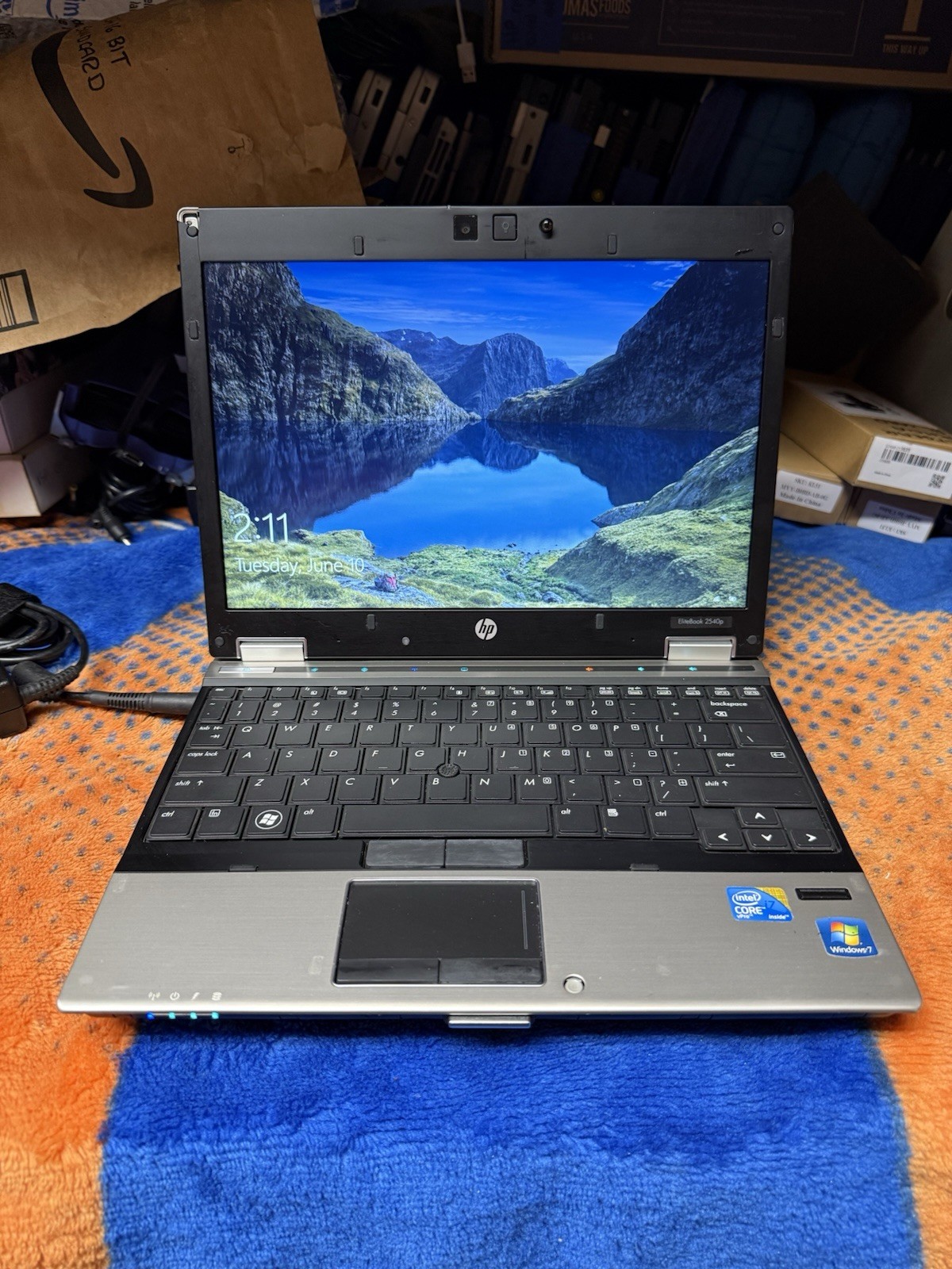 HP EliteBook 2540p Core i7, Win10pro64, 500 GB, 8GB DVD-RW, Wifi, #003