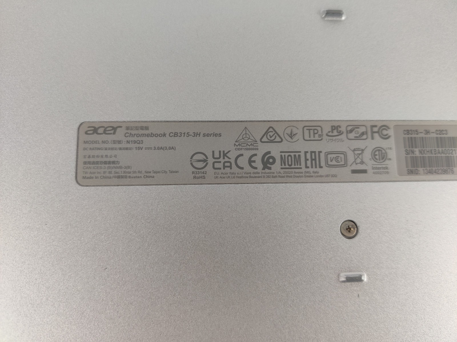 *FOR PARTS* Acer CB315-3H-C2C3 15.6″ Laptop