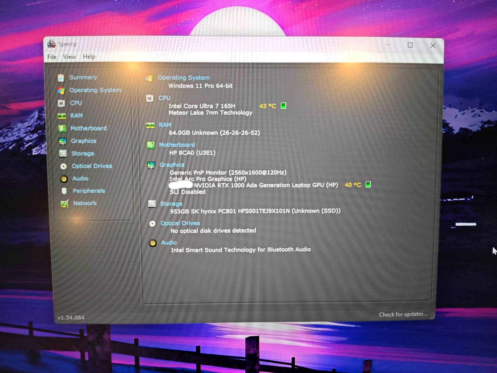 HP Zbook Studio 16 G11 — Ultra 7 165H / 64GB RAM / 1TB SSD / RTX 1000 Ada