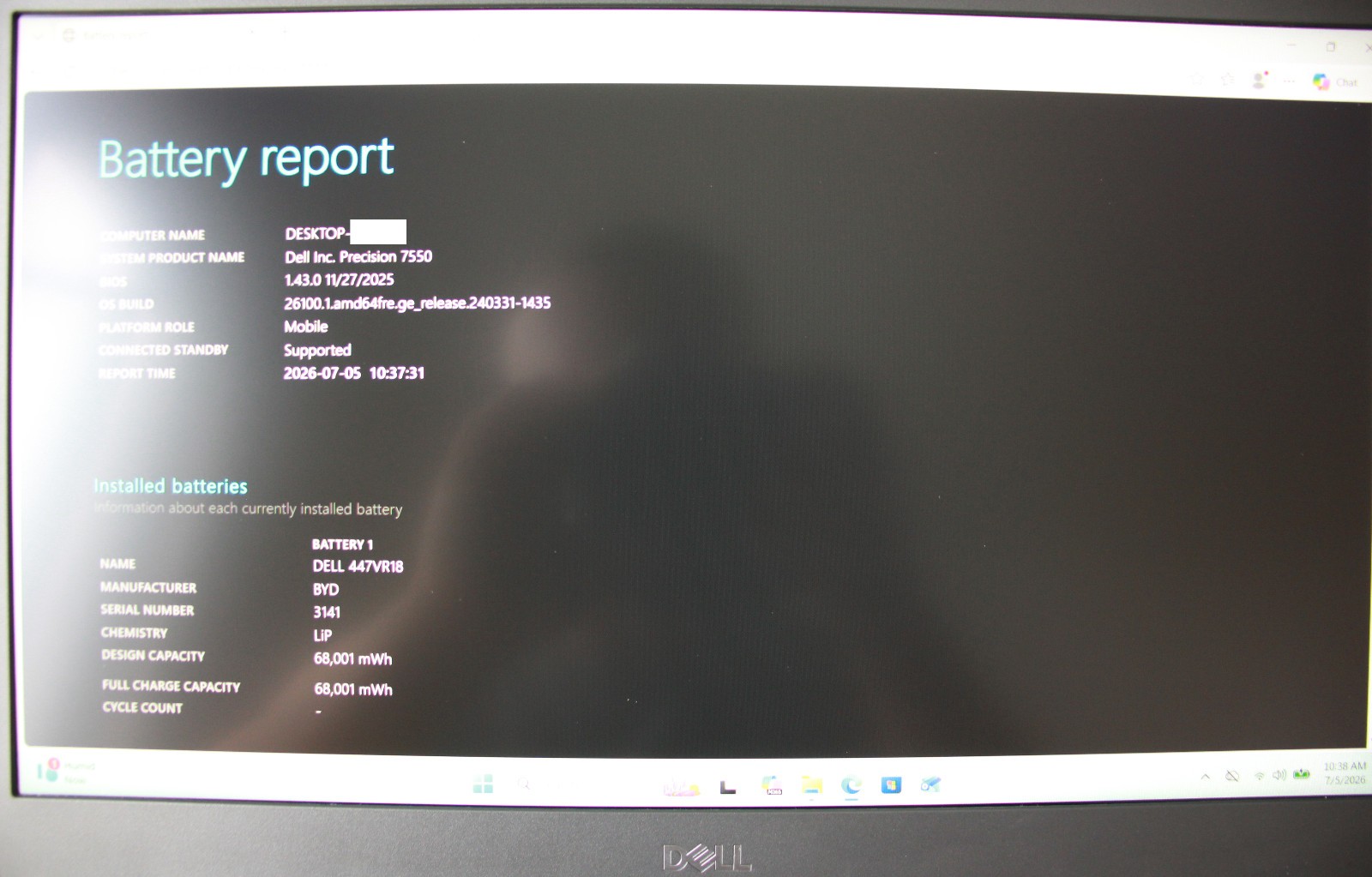 Dell Precision 7550 15.6” i9-10885H | 32GB Ram | 512GB SSD | 4GB QUADRO T2000