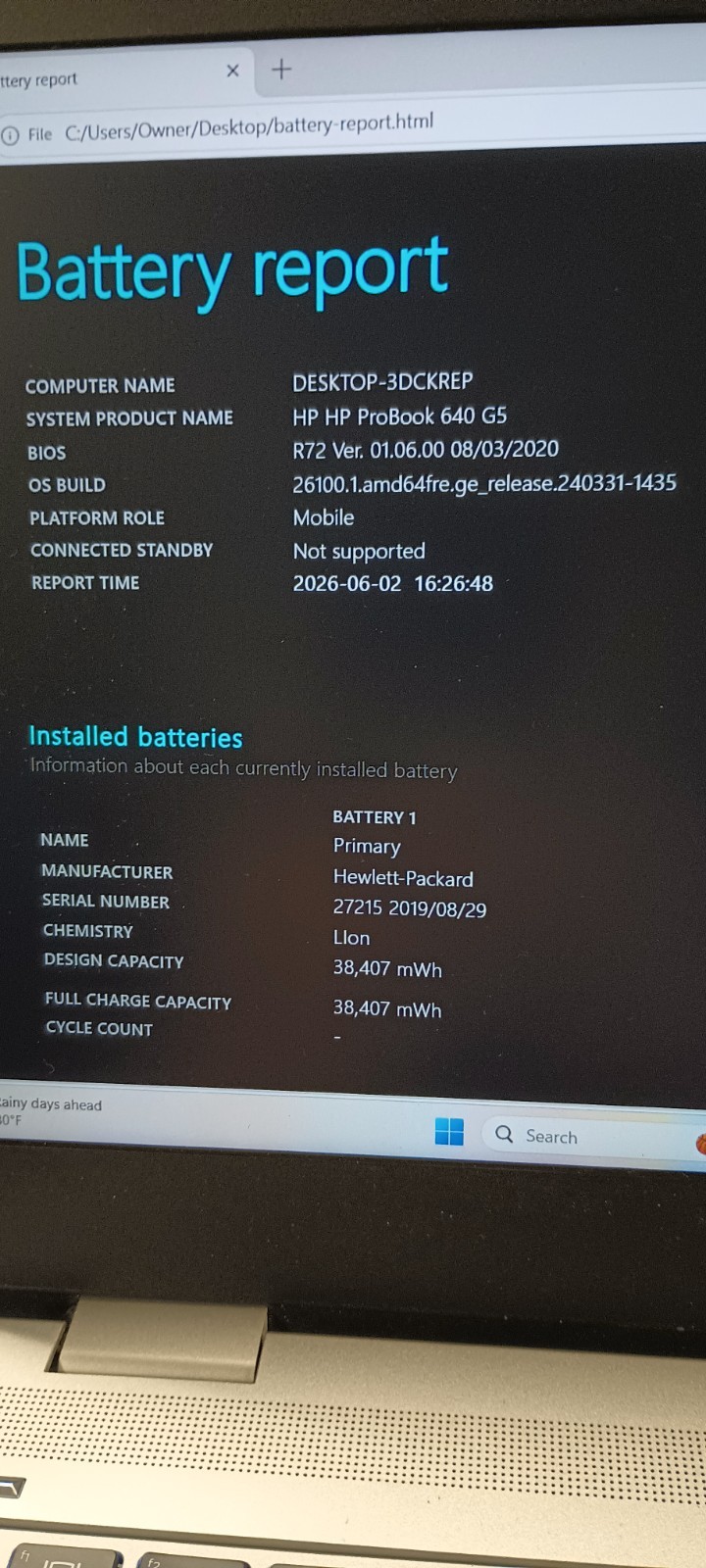 631202 ProBook 640 G5 w/charger.i5-8265U.8GB.128GB M.2.14″FHD.W11.Nice!!
