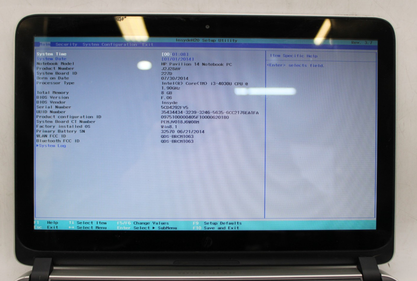 HP Pavilion 14T-v000 14″ i-Series 8GB RAM NO STORAGE/OS *PARTS/REPAIR*