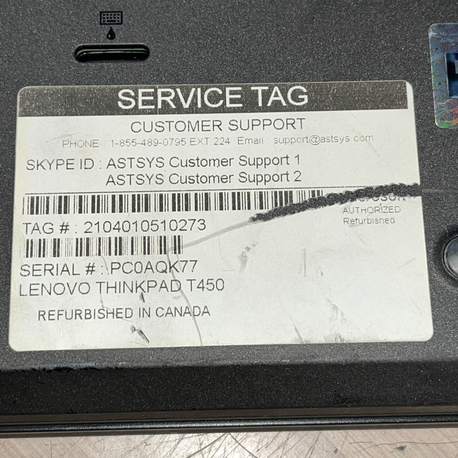 LENOVO THINKPAD T450 INTEL CORE I5-5300U 2.30GHZ 8GB RAM NO HD